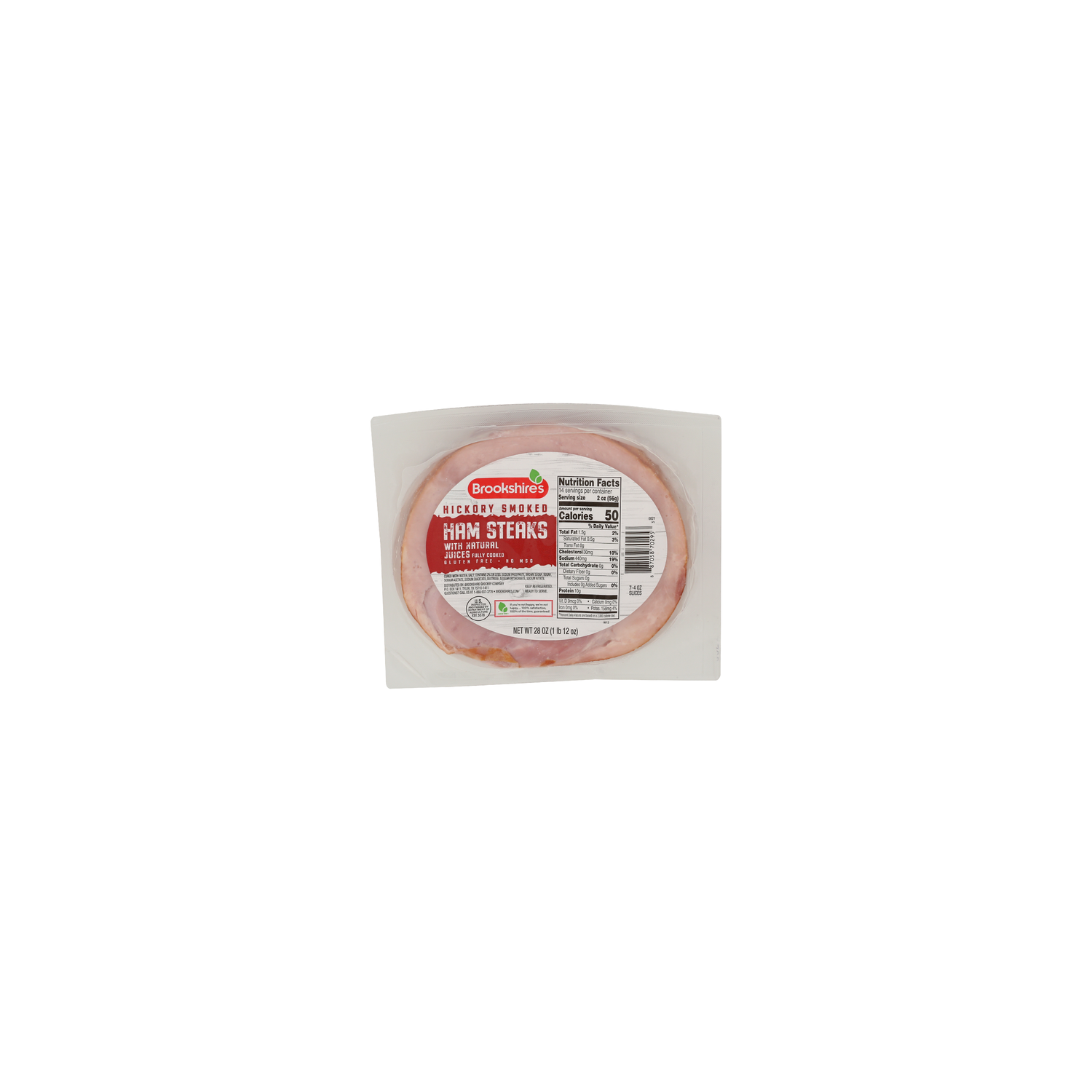 Brookshire's Hickory Smoked Ham Steaks - 4 Ounce - 7 Count Image 1 of 4
