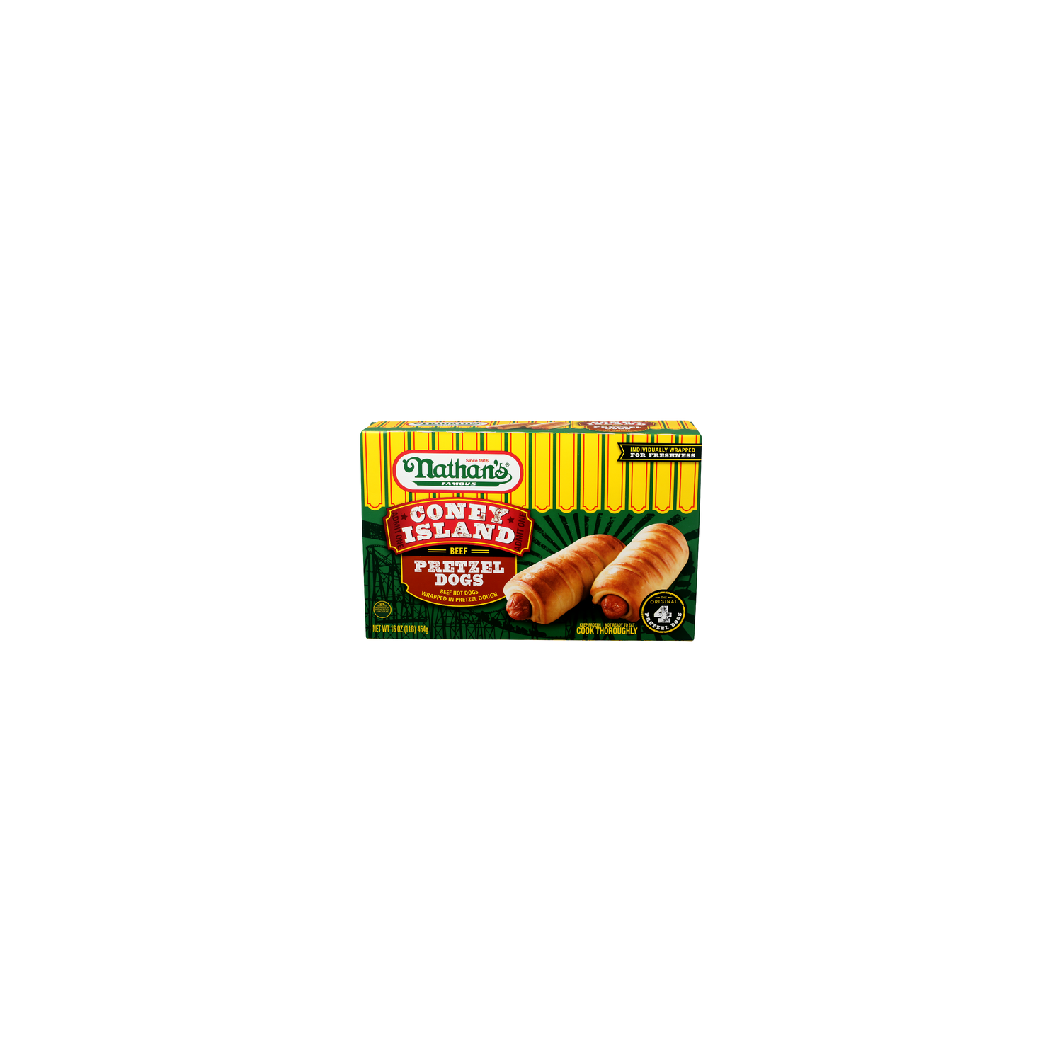 NATHAN's Famous Beef Coney Island Pretzel Dogs - 4 Ounce - 4 Count Image 1 of 4