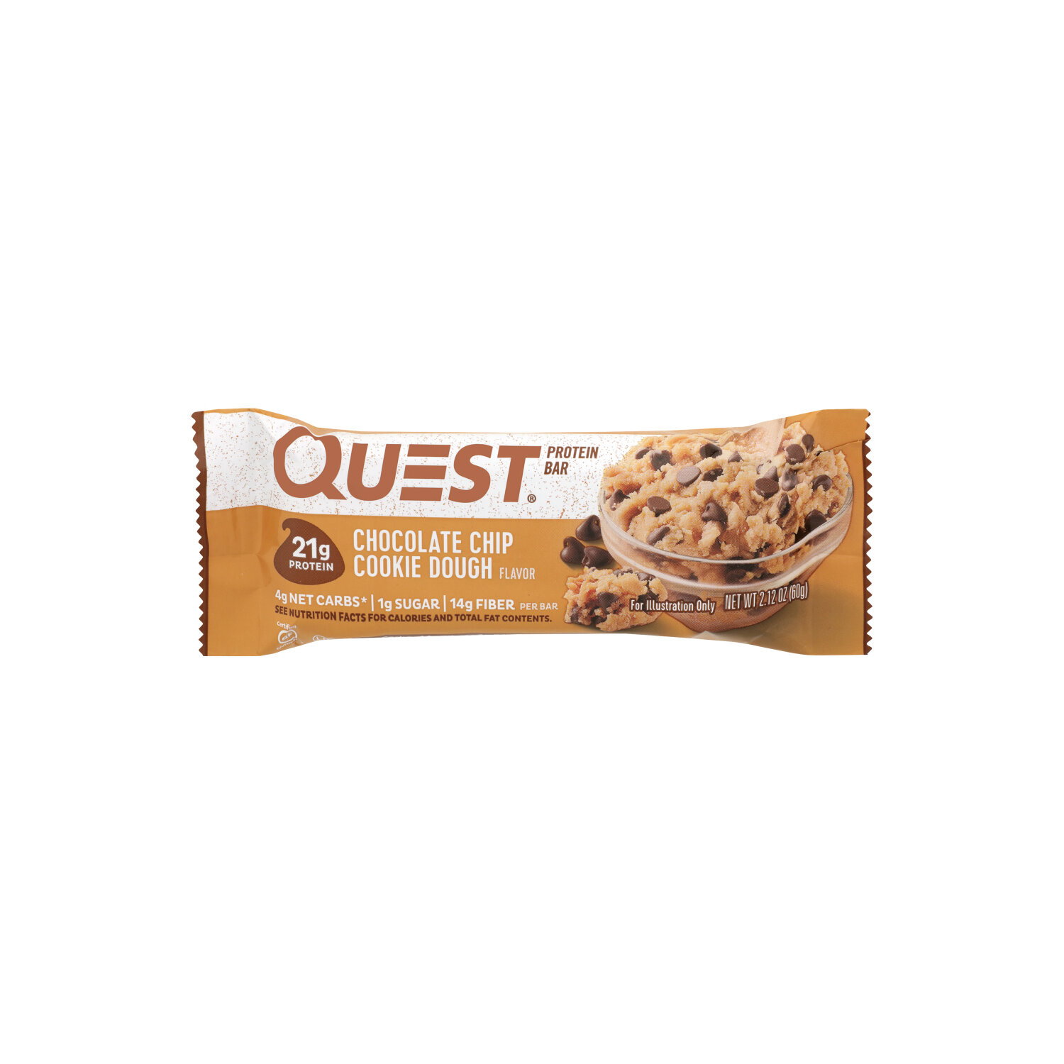 Quest Protein Bar Chocolate Chip Cookie Dough - 2.12 Ounce Image 1 of 4
