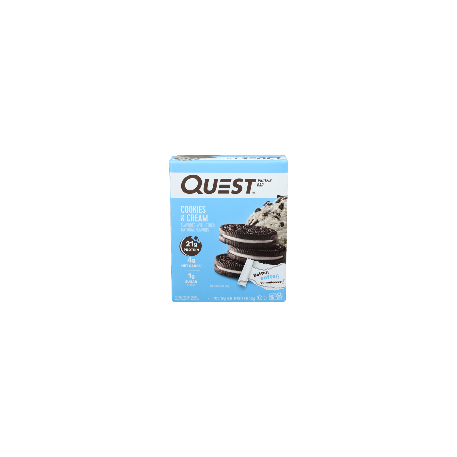Quest Cookies & Cream Protein Bar - 2.125 Ounce - 4 Count Image 1 of 4