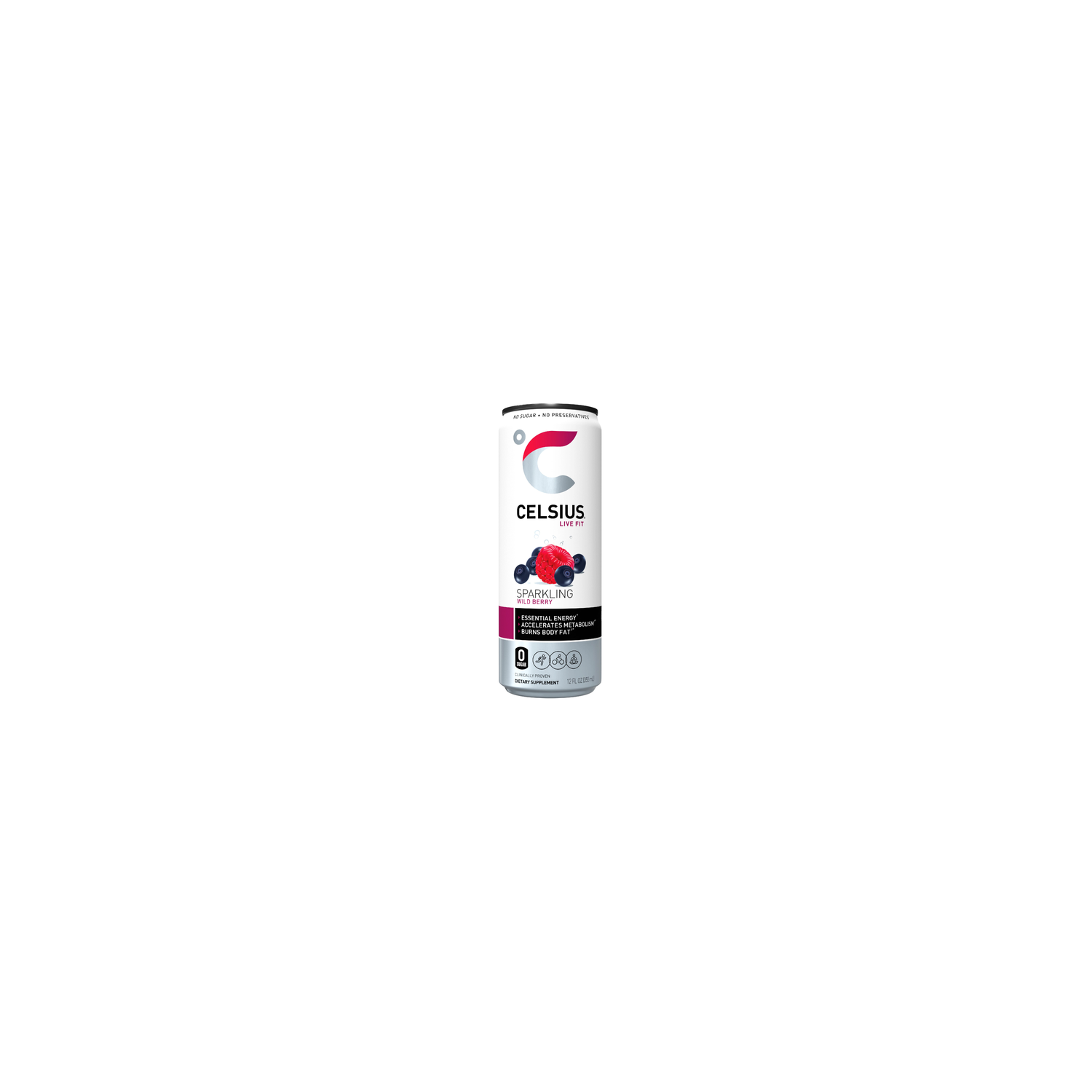 Celsius Live Fit Sparkling Energy Drink Wild Berry - 12 Fluid Ounce