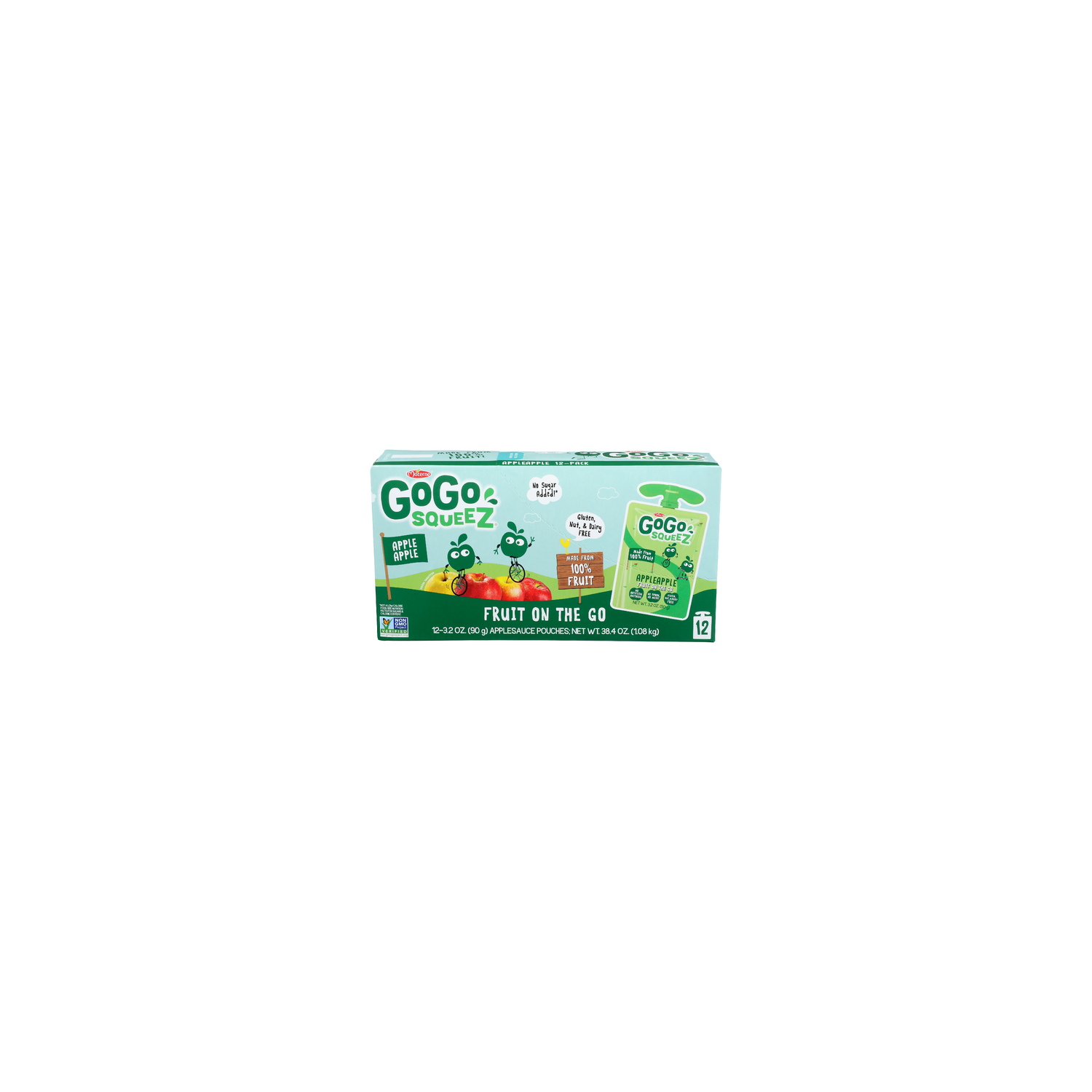Gogo Squeez Apple Fruit On The Go Applesauce Pouches - 3.2 Ounce - 12 Count Image 1 of 4