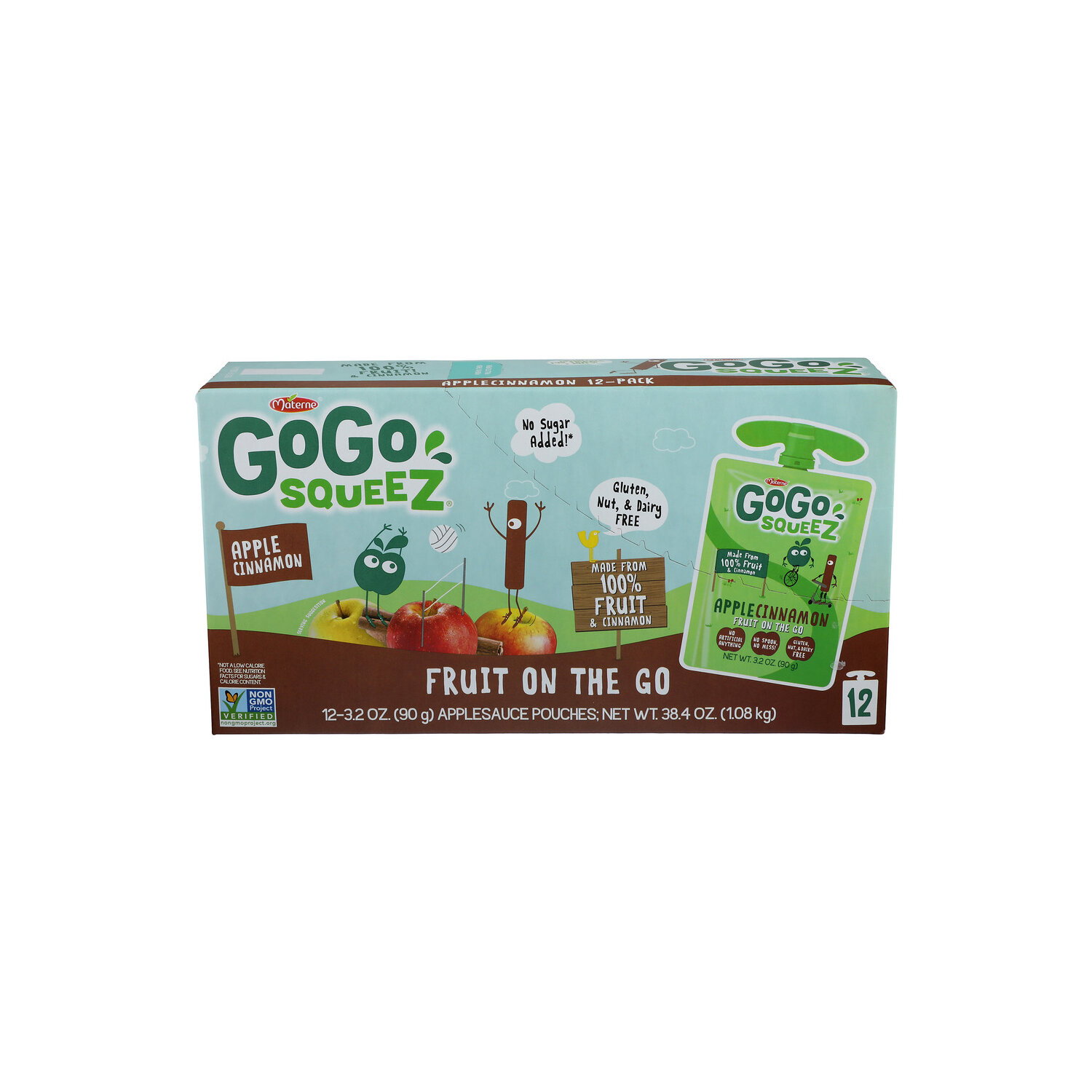 Gogo Squeez Apple Cinn 12/3.2Z - 3.2 Ounce - 12 Count - Super 1 Foods