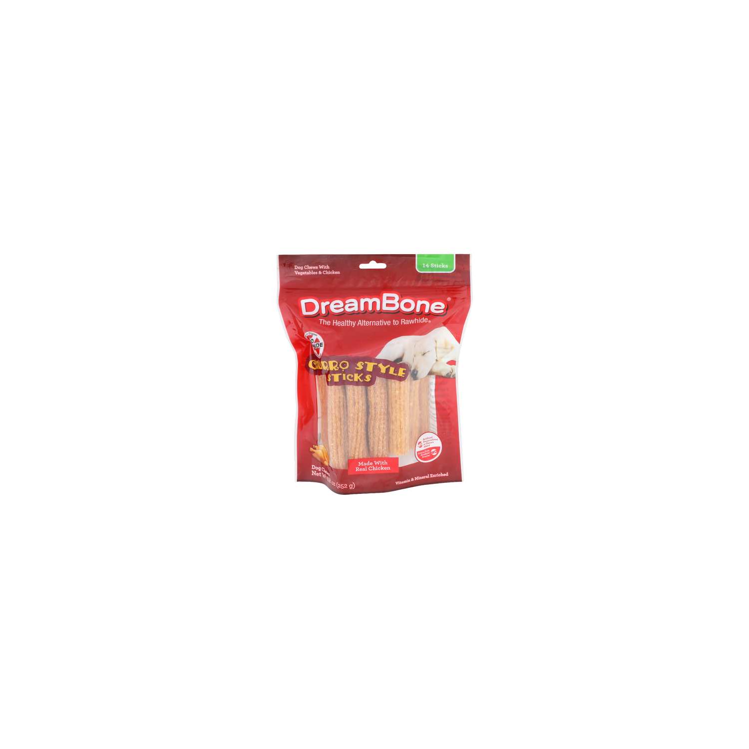 Dreambone Dog Chews With Vegetables & Chicken Churro Style Sticks - 0.629 Ounce - 14 Count Image 1 of 4