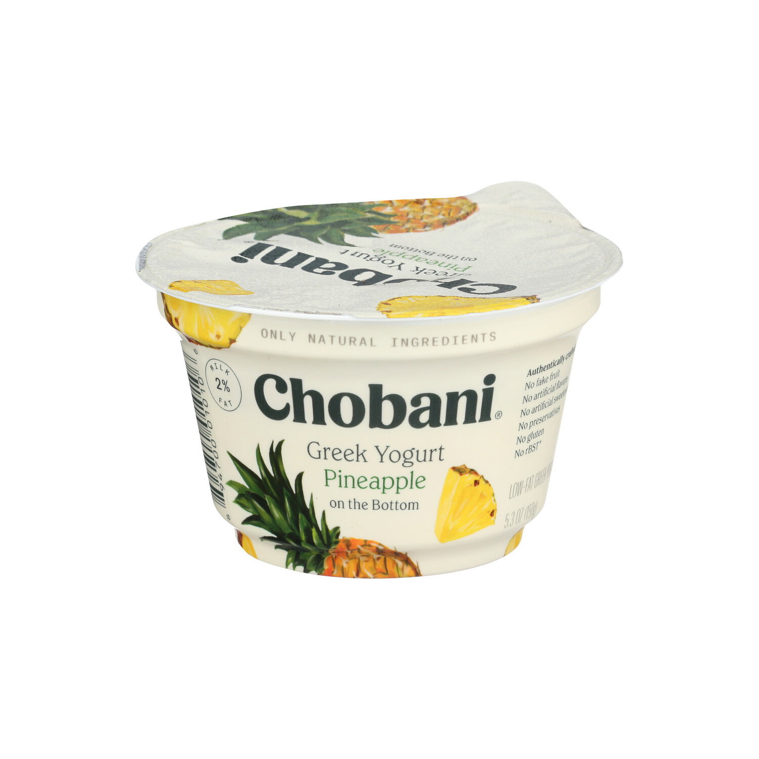 Chobani Pineapple On The Bottom Greek Yogurt 2% Milkfat - 5.3 Ounce Image 1 of 4