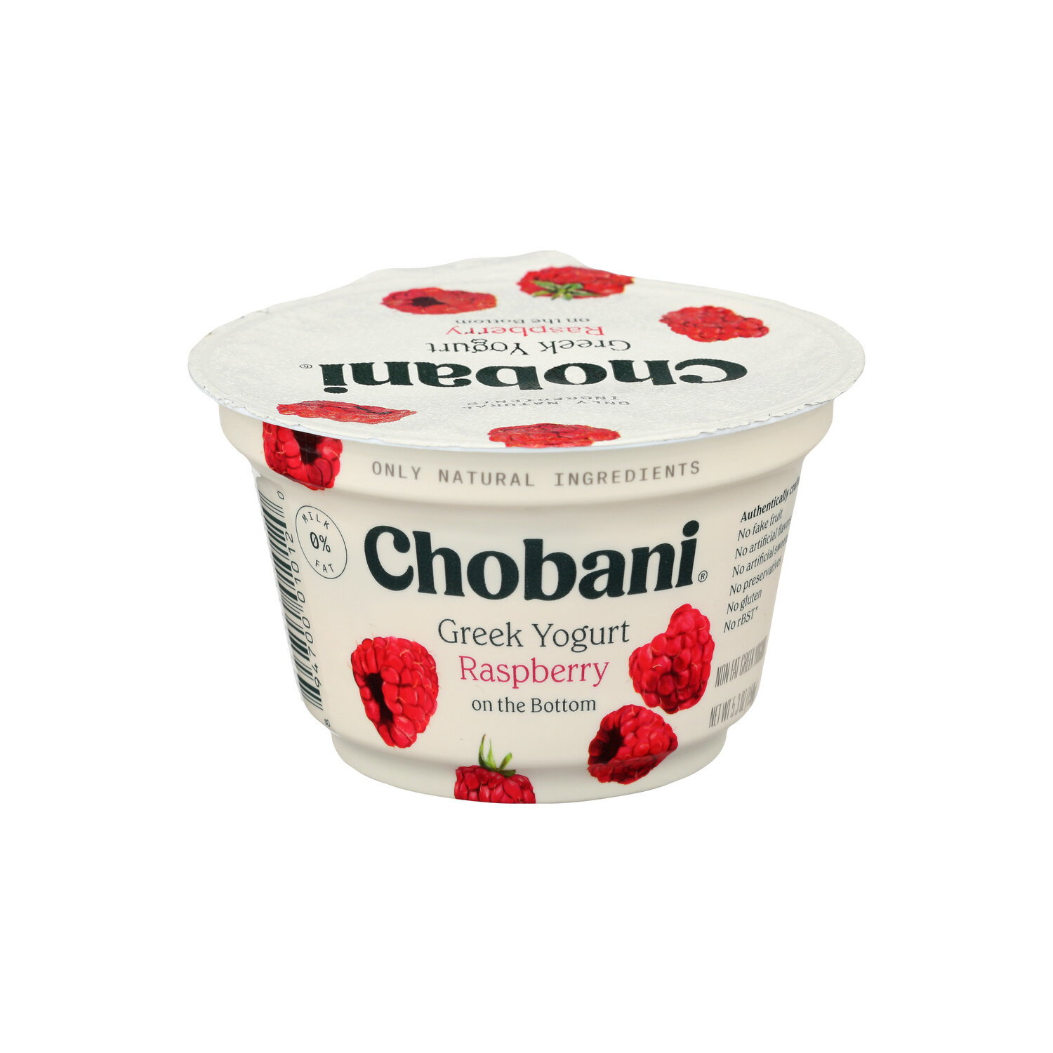 Chobani Raspberry Non-Fat Greek Yogurt On The Bottom 0% Milkfat - 5.3 Ounce Image 1 of 4