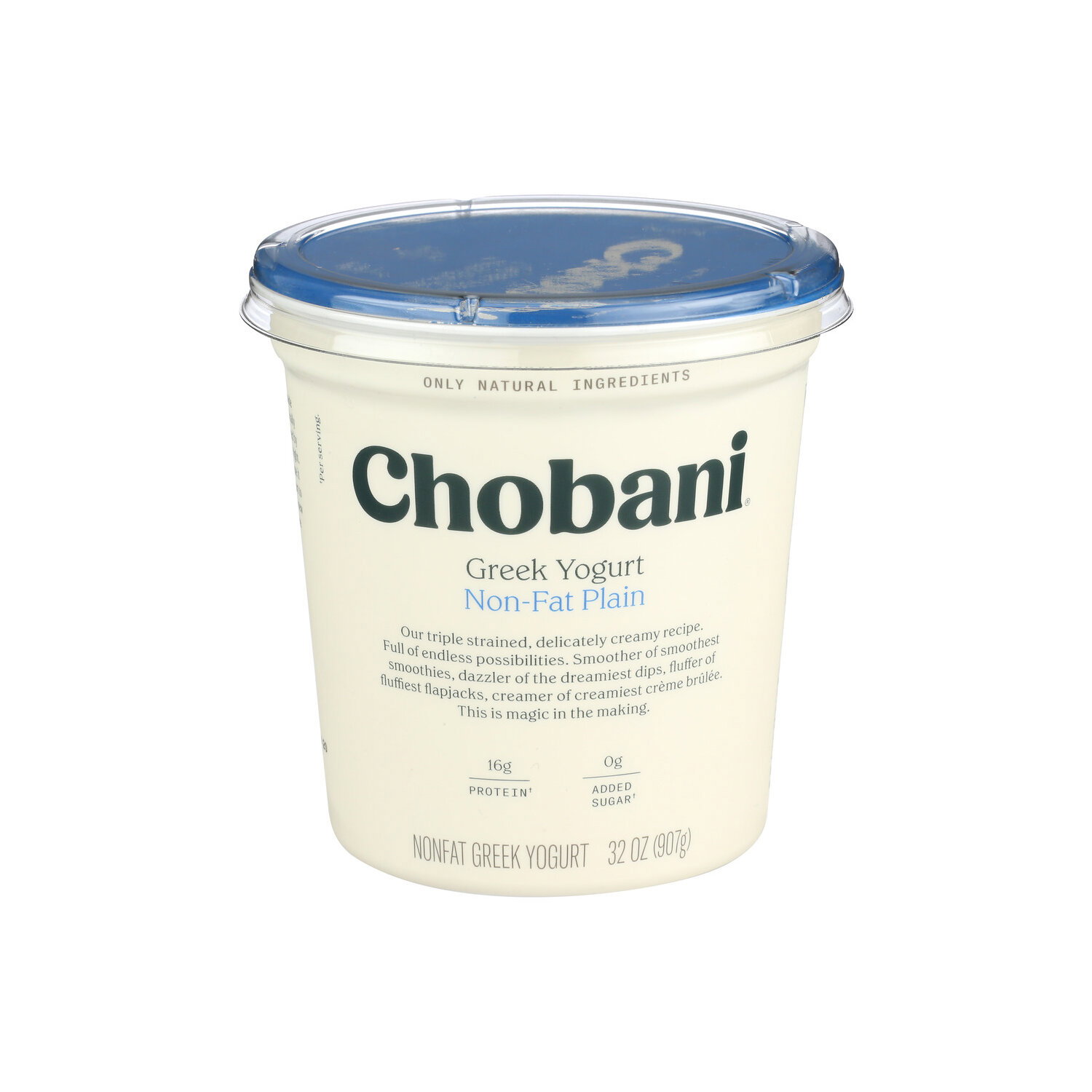 Chobani Plain Non-Fat Greek Yogurt 0% - 32 Ounce Image 1 of 4