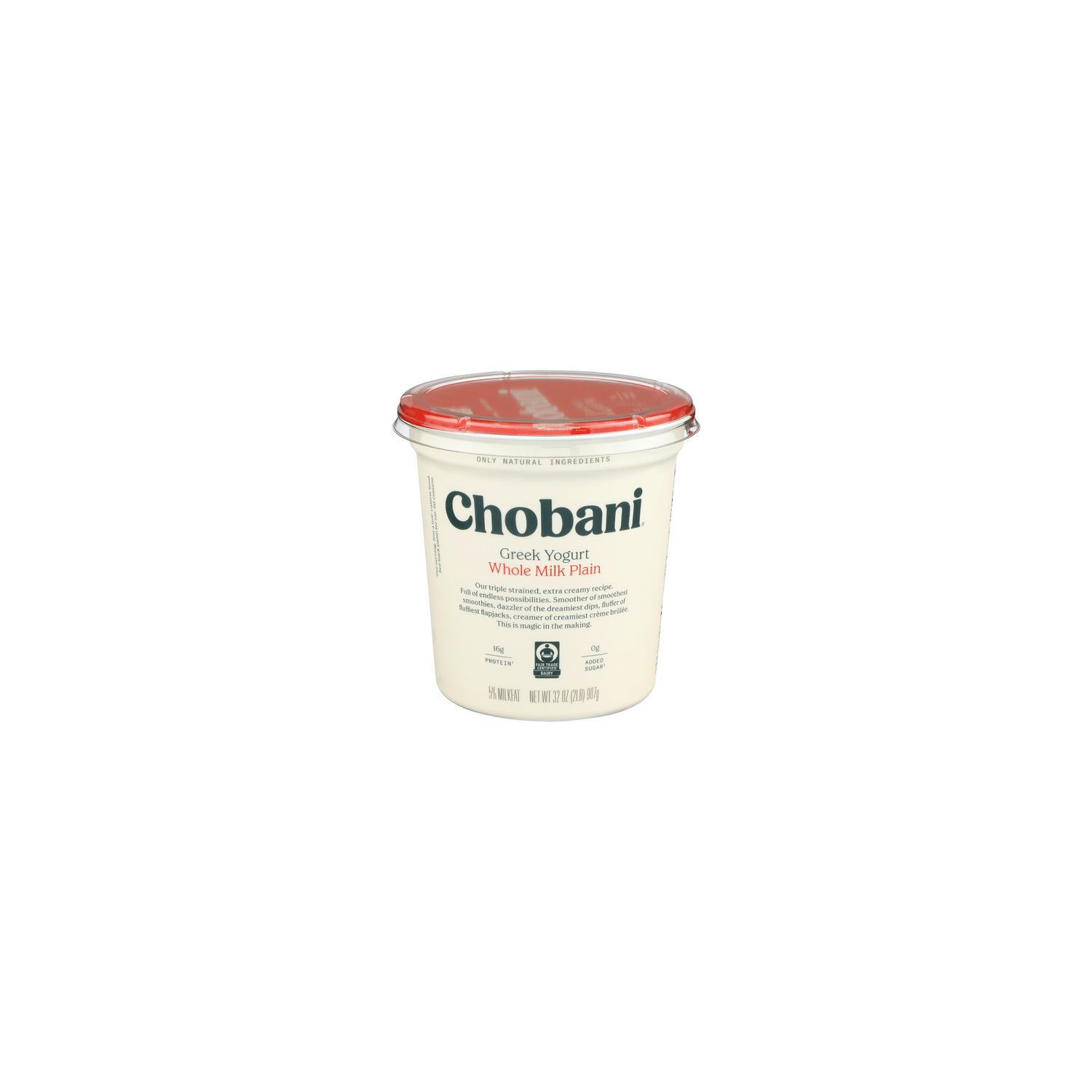 Chobani Whole Milk Plain 5% Milkfat Greek Yogurt - 32 Ounce Image 1 of 4