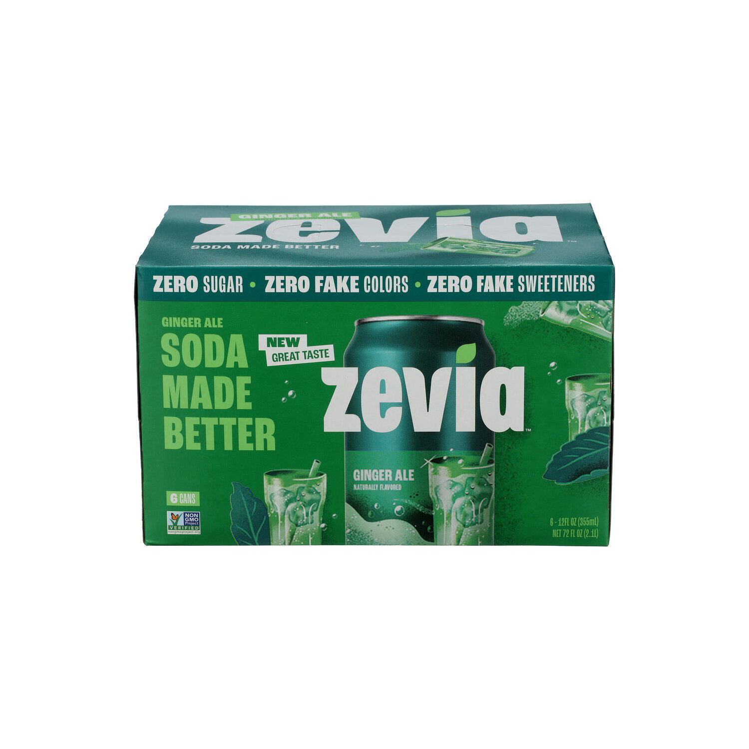 Zevia Zero Sugar Ginger Ale Soda - 12 Fluid Ounce - 6 Count