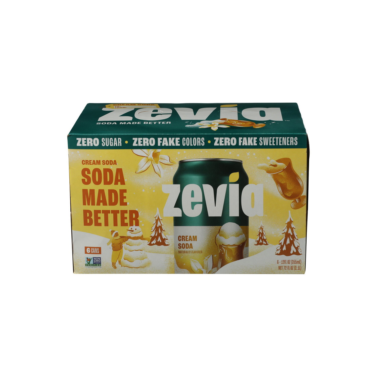 Zevia Zero Sugar Cream Soda - 12 Fluid Ounce - 6 Count Image 1 of 3