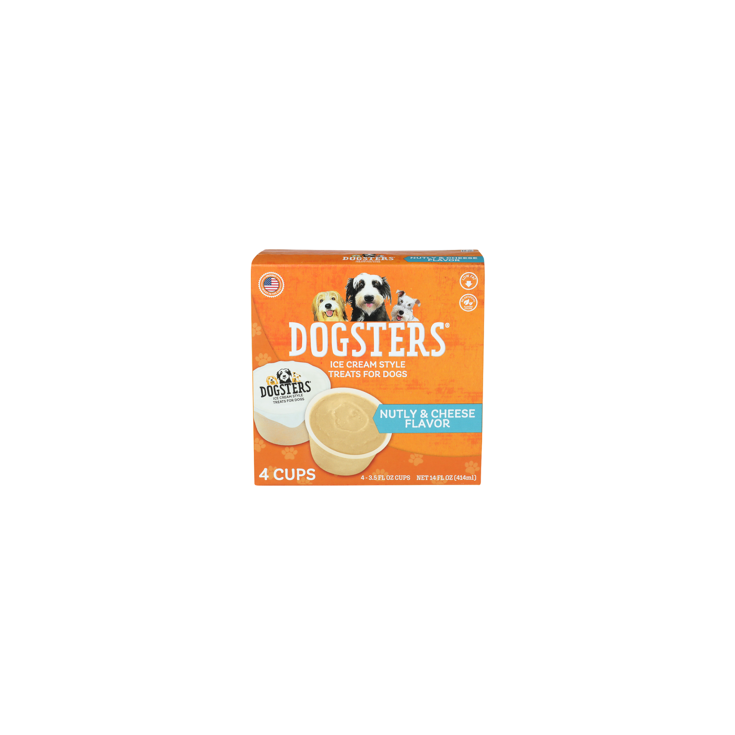 Dogsters Nutly & Cheese Flavor Ice Cream Style Treats For Dogs - 3.5 Fluid Ounce - 4 Count Image 1 of 4