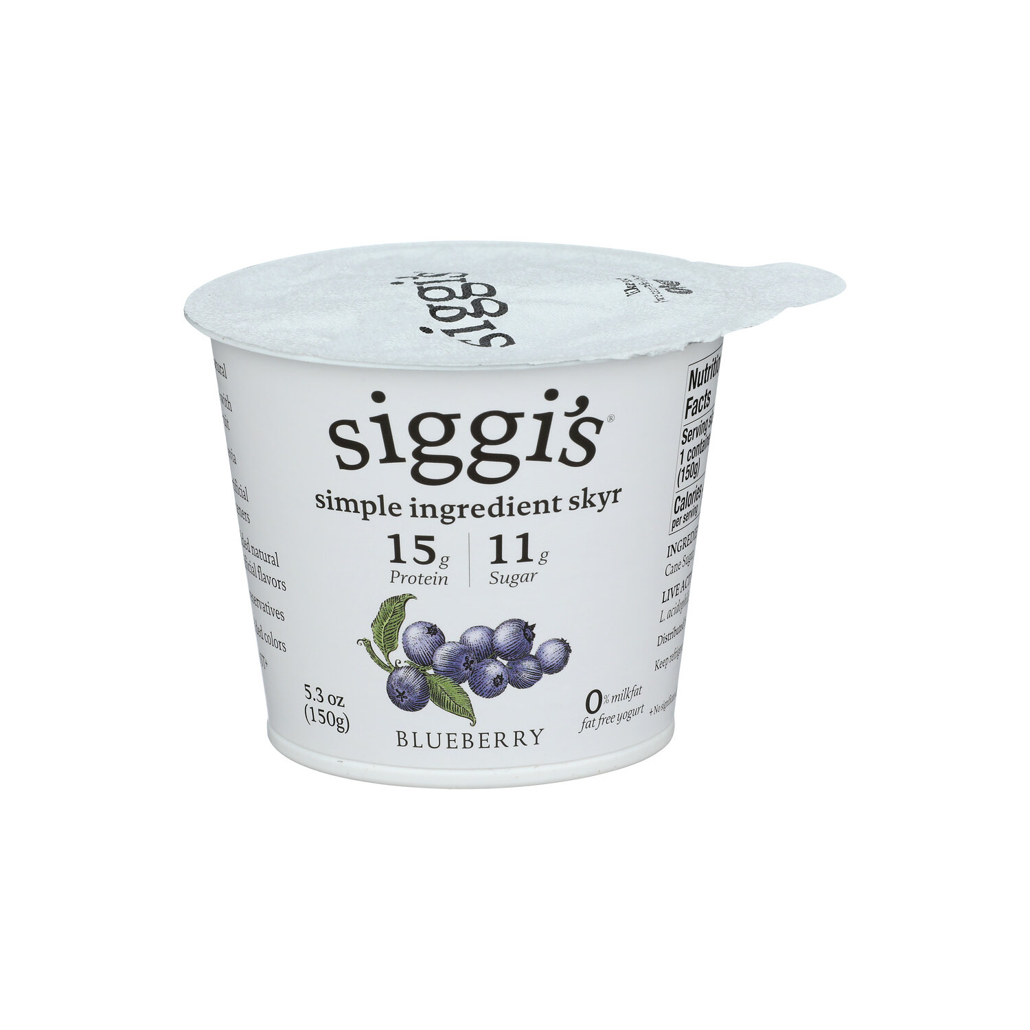 SIGGI's Blueberry Nonfat Yogurt - 5.3 Ounce Image 1 of 4