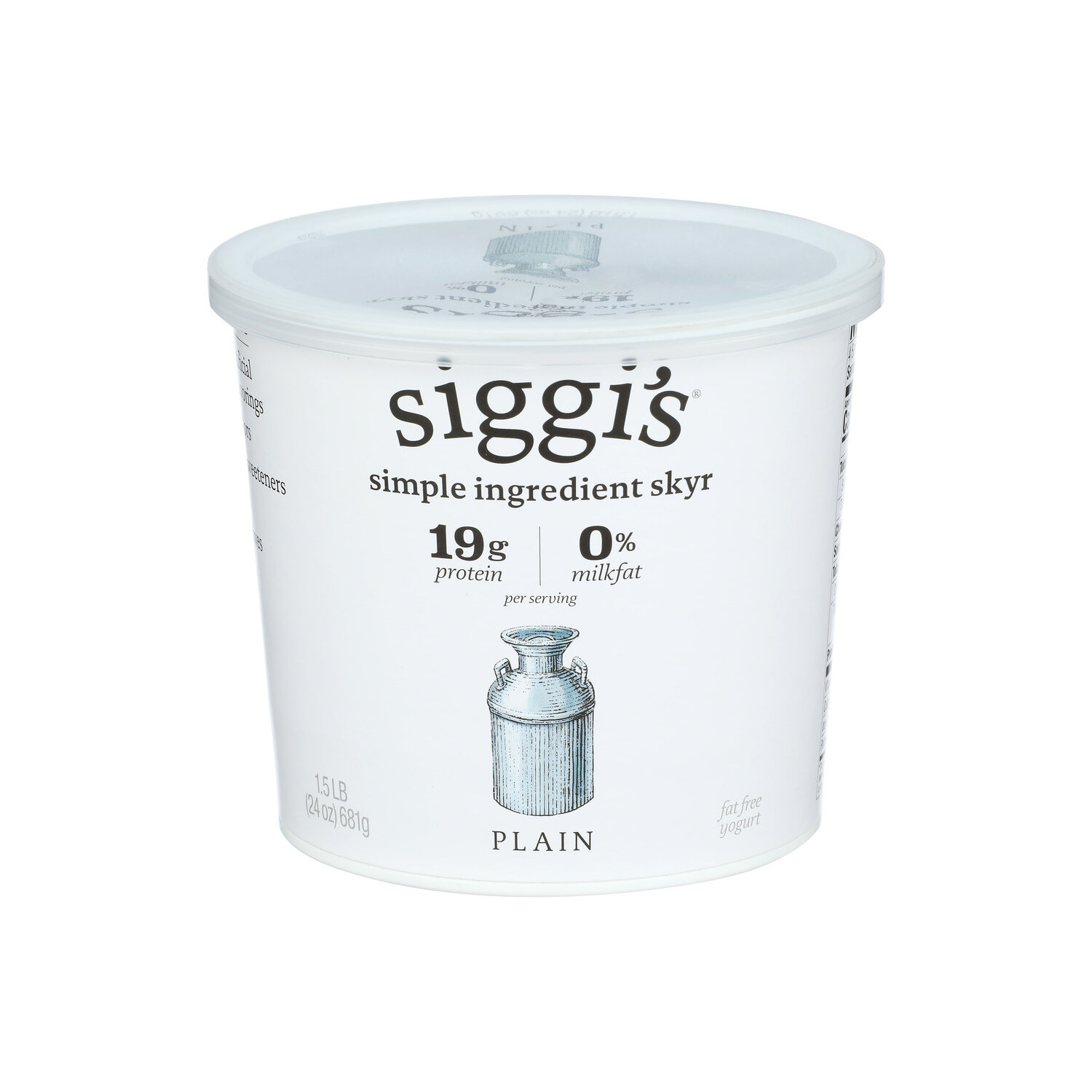ミスパリ　YOGURUN SIGGI's Plain Strained Nonfat Icelandic Skyr - 1.5 Pound