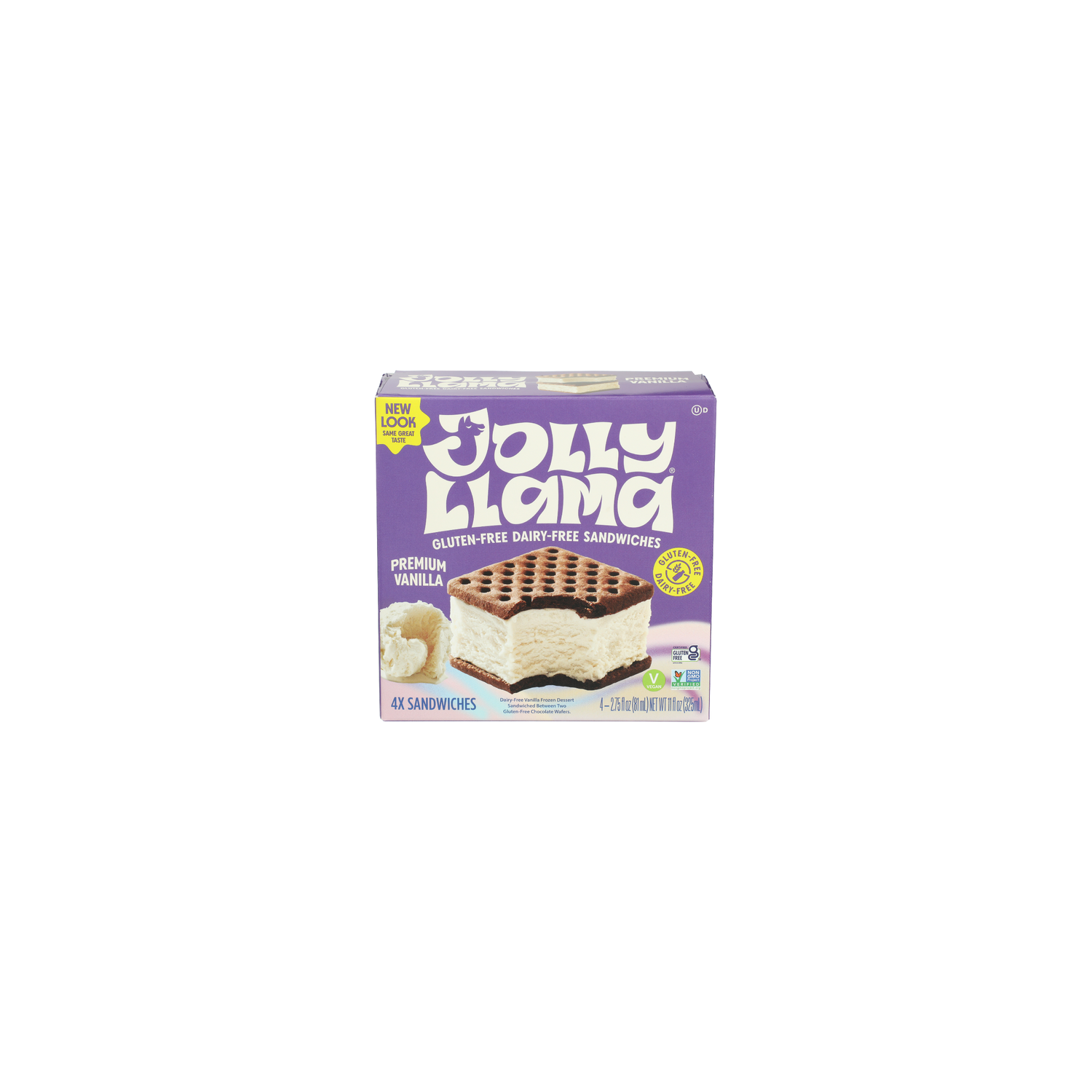 Jolly Llama Premium Vanilla Gluten Free Sandwiches - 2.75 Fluid Ounce - 4 Count Image 1 of 4