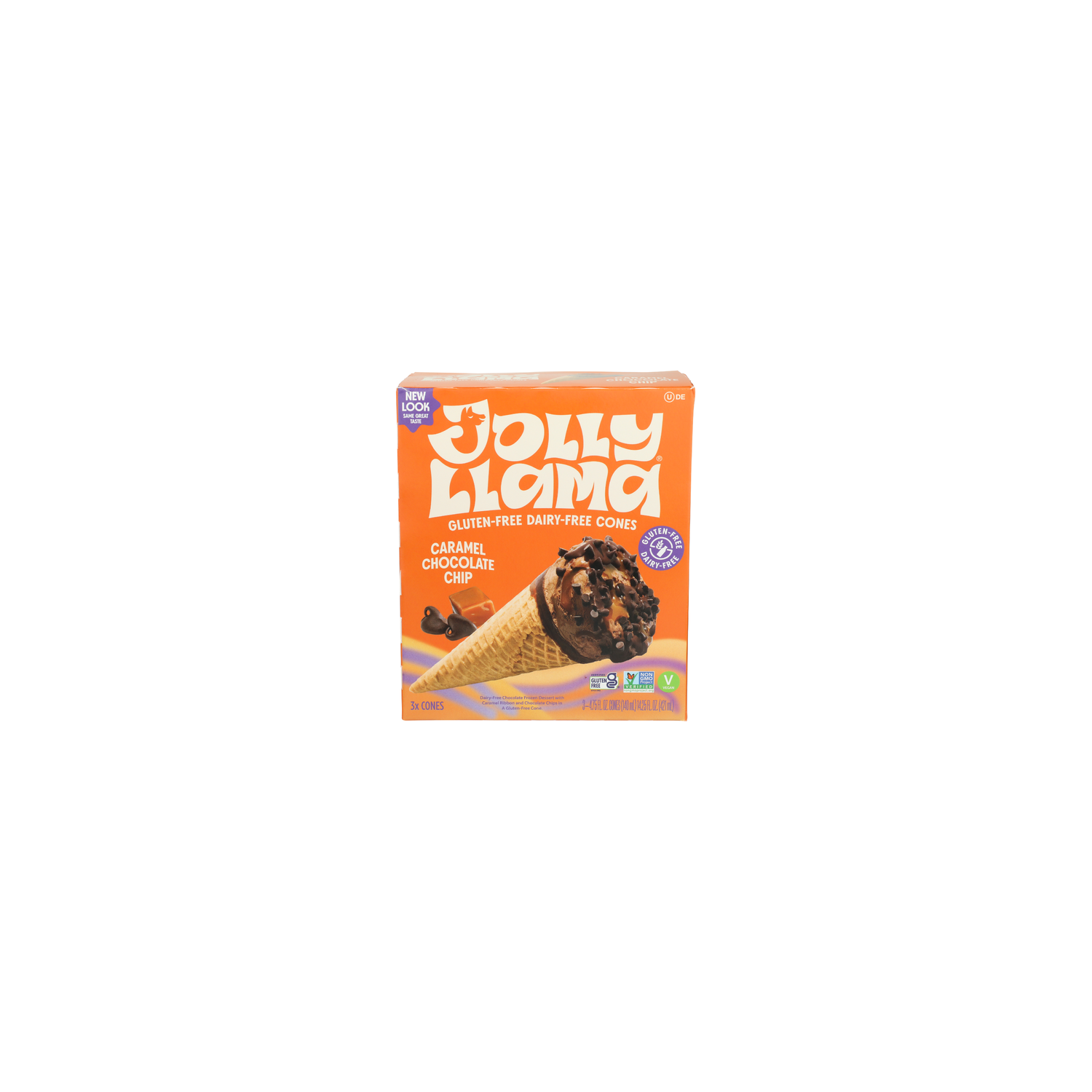 Jolly Llama Caramel Chocolate Chip Gluten Free Cones - 4.75 Fluid Ounce - 3 Count Image 1 of 4