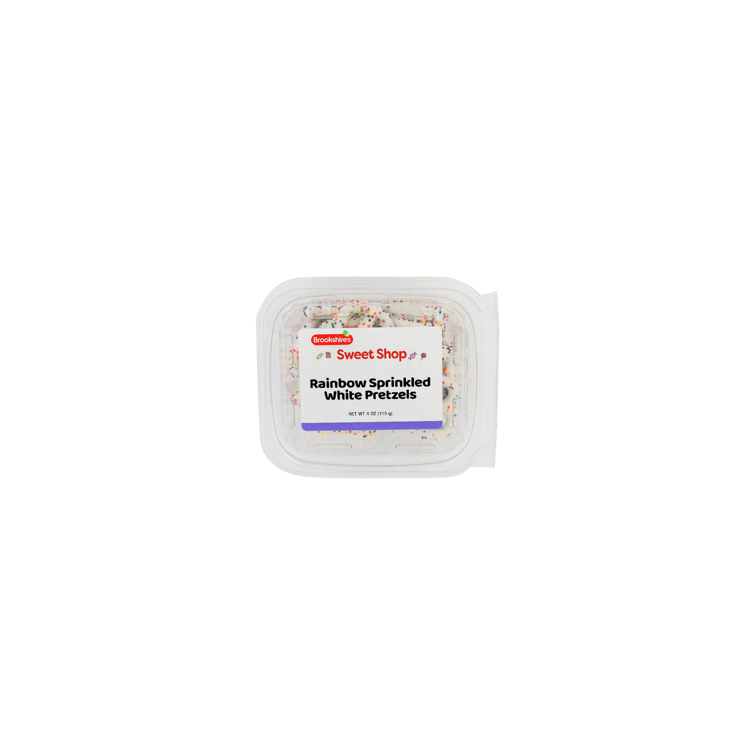 Brookshire's Sweet Shop Rainbow Sprinkled White Pretzels - 4 Ounce Image 1 of 4