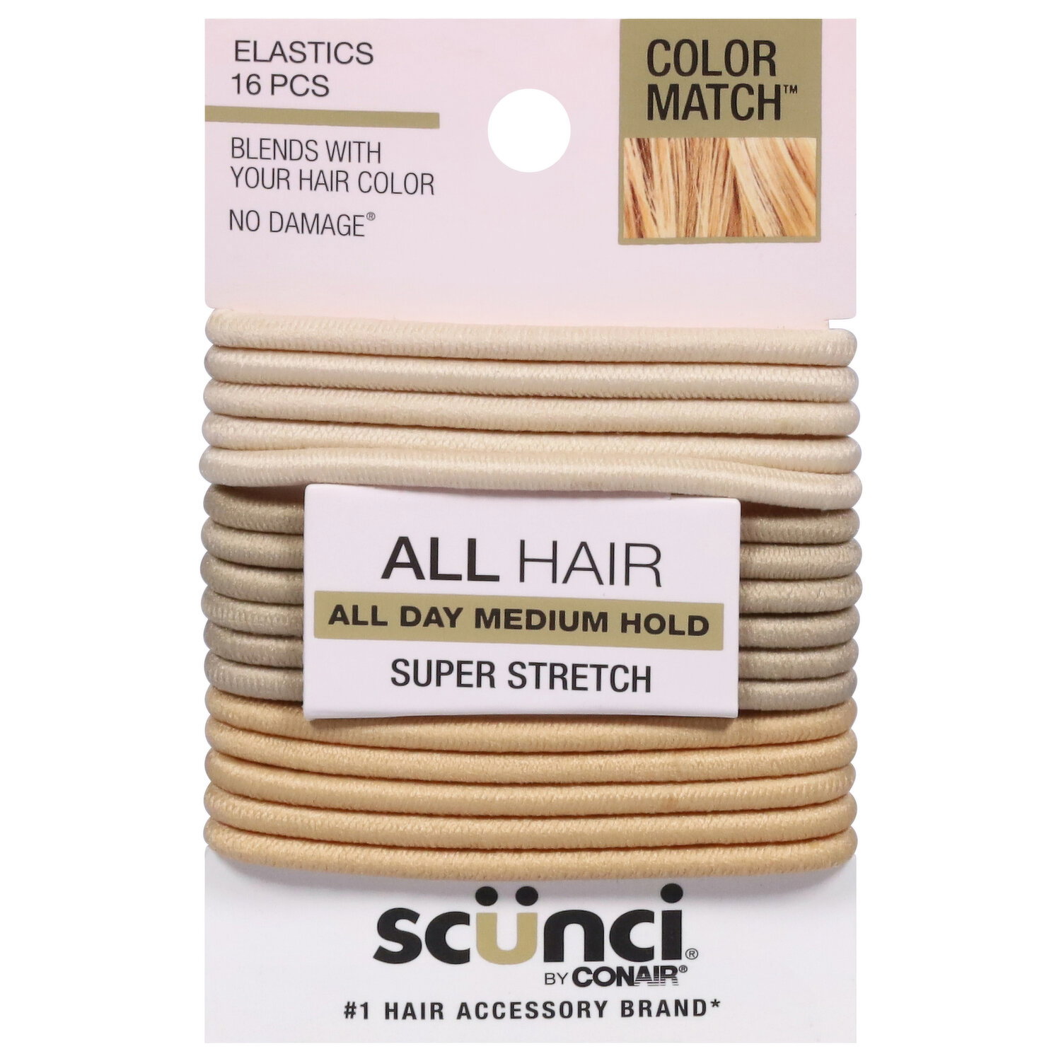 Scunci Color Match Elastics - 16 Each