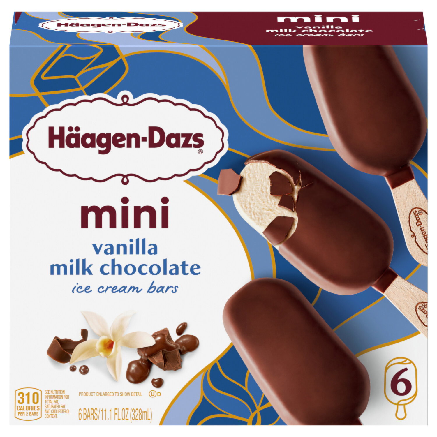 icecream88ページ Haagen-Dazs Ice Cream Bars, Vanilla Milk Chocolate, Mini - 6 Each