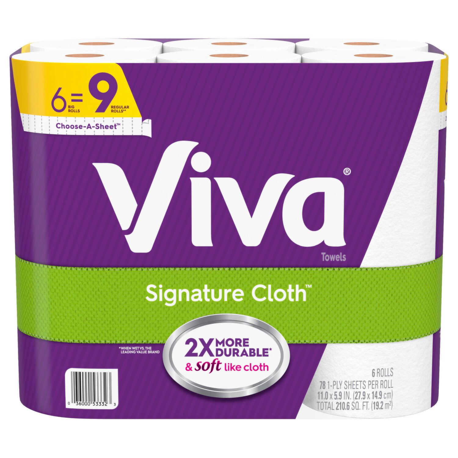 Viva Towels, Big Rolls, Choose-A-Sheet, 1-Ply
