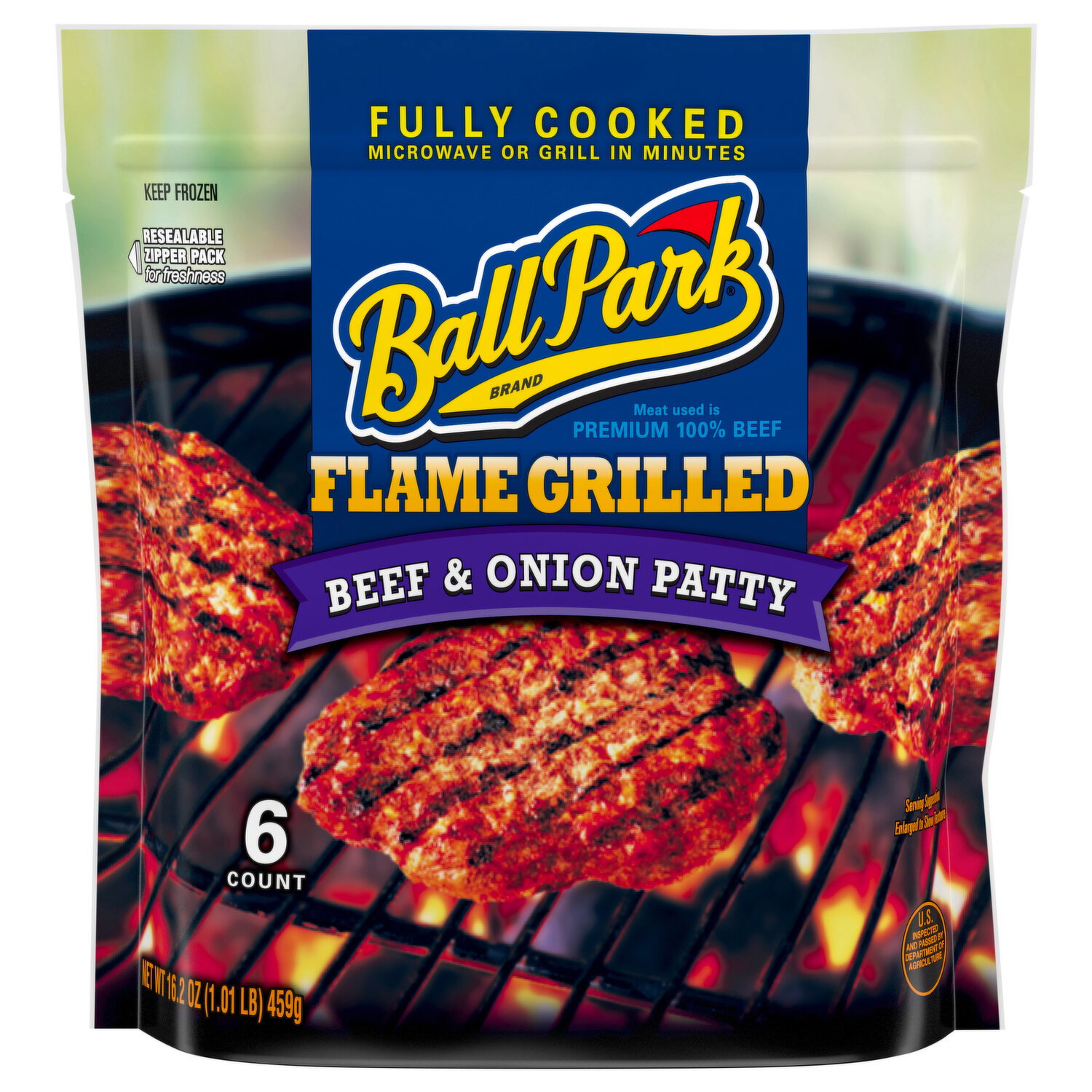 Ball Park Patty, Beef & Onion, Flame Grilled Image 1 of 3