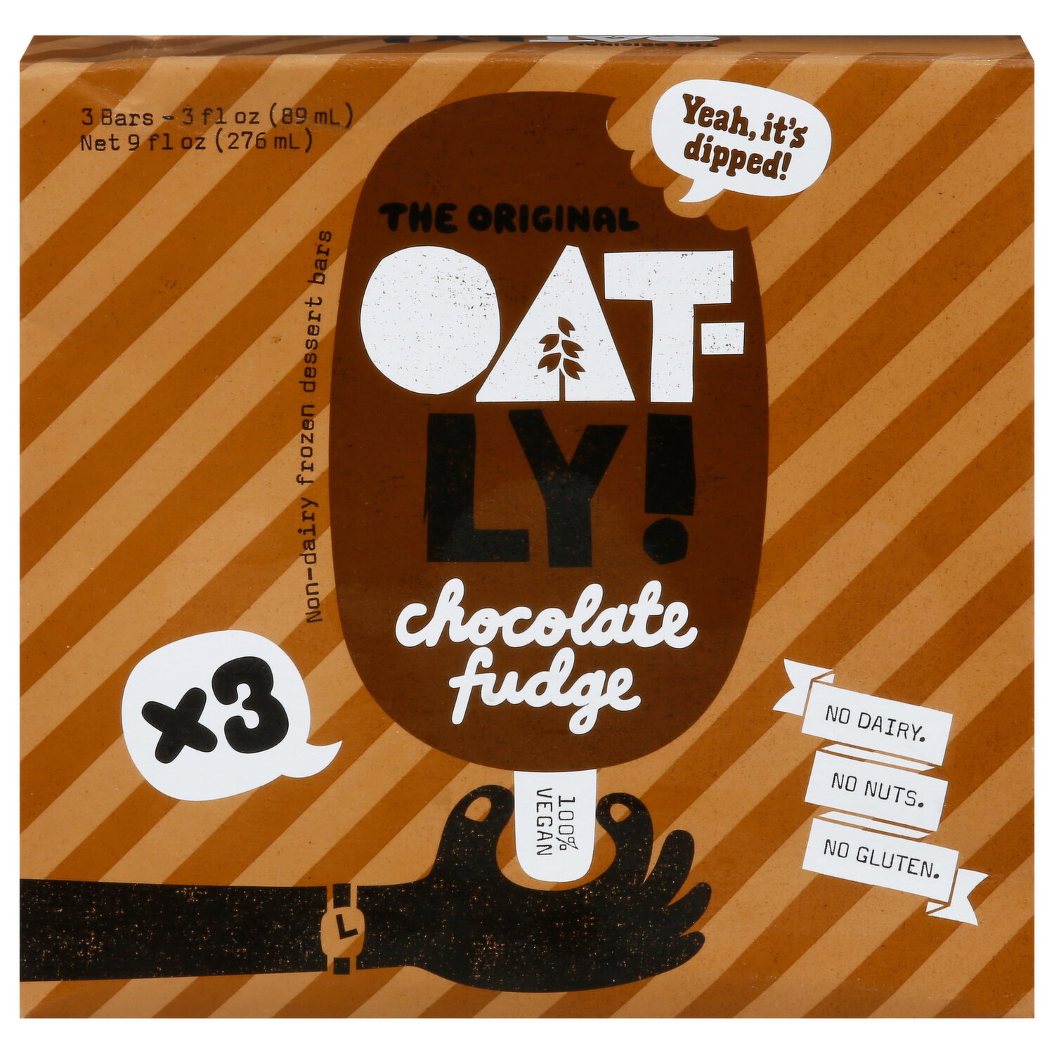 Oatly Frozen Dessert Bars, Non-Dairy, Chocolate Fudge Image 1 of 3