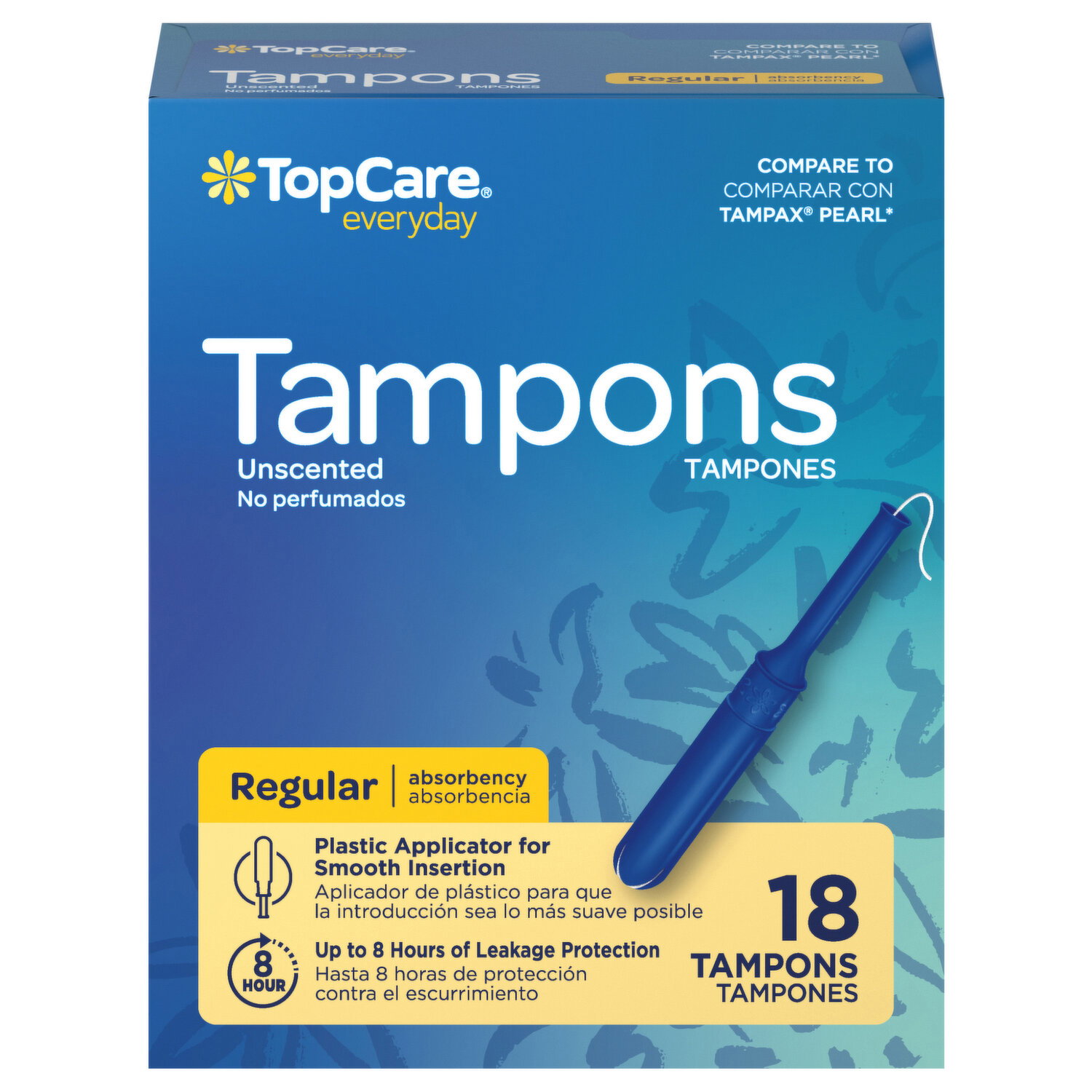 TopCare Tampons, Plastic Applicator, Regular Absorbency, Unscented Image 1 of 2