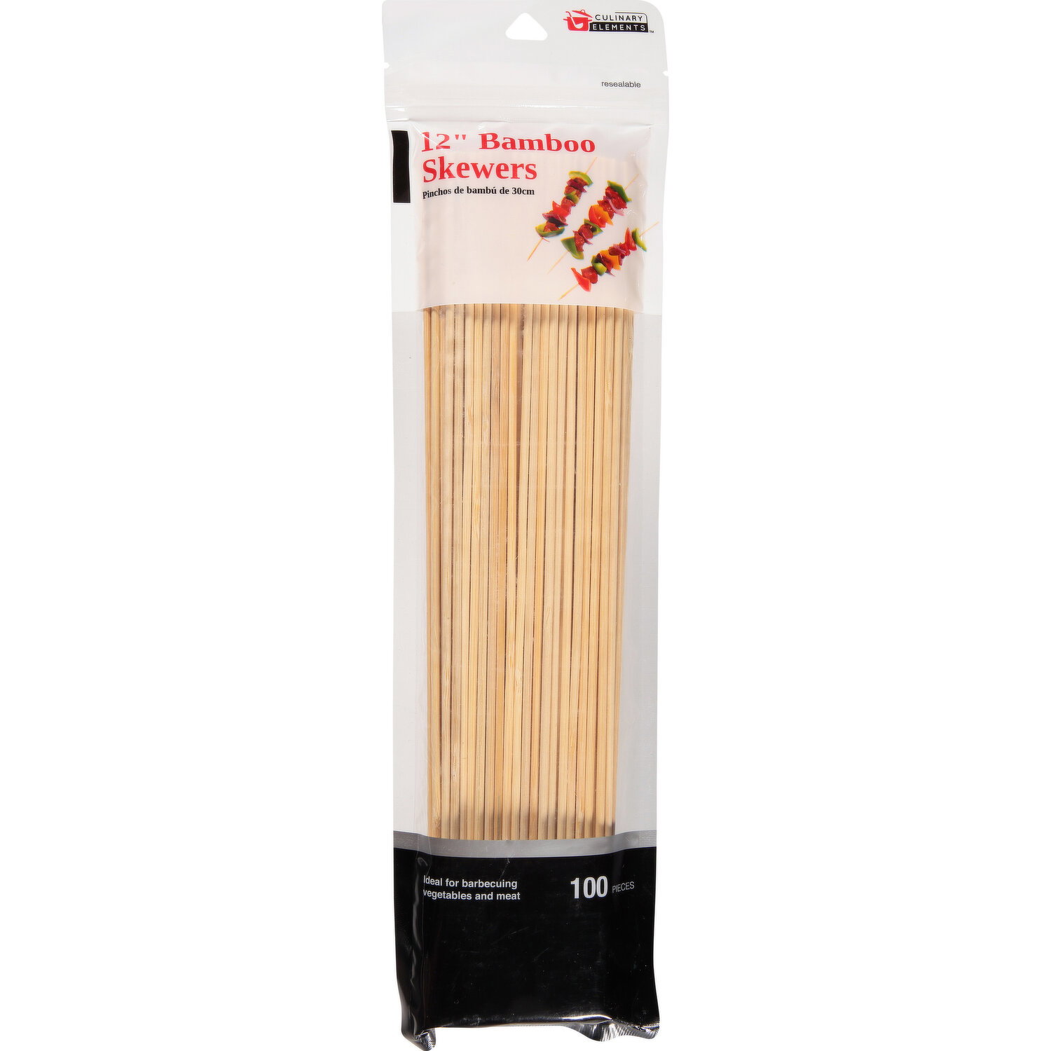 Culinary Elements Skewers, Bamboo, 12 Inches - 100 Each