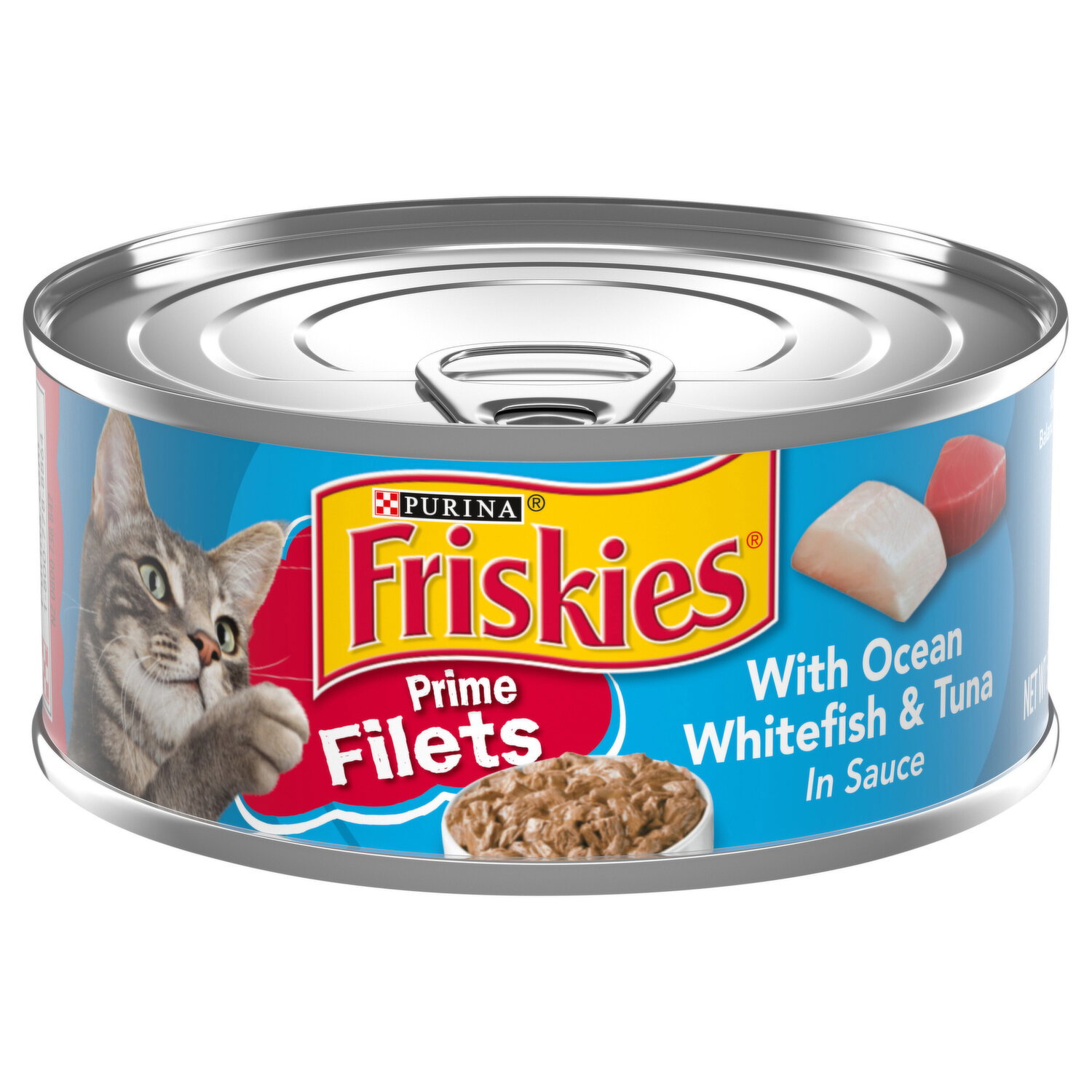 Friskies Cat Food, with Ocean Whitefish & Tuna in Sauce - 5.5 Ounce Image 1 of 2