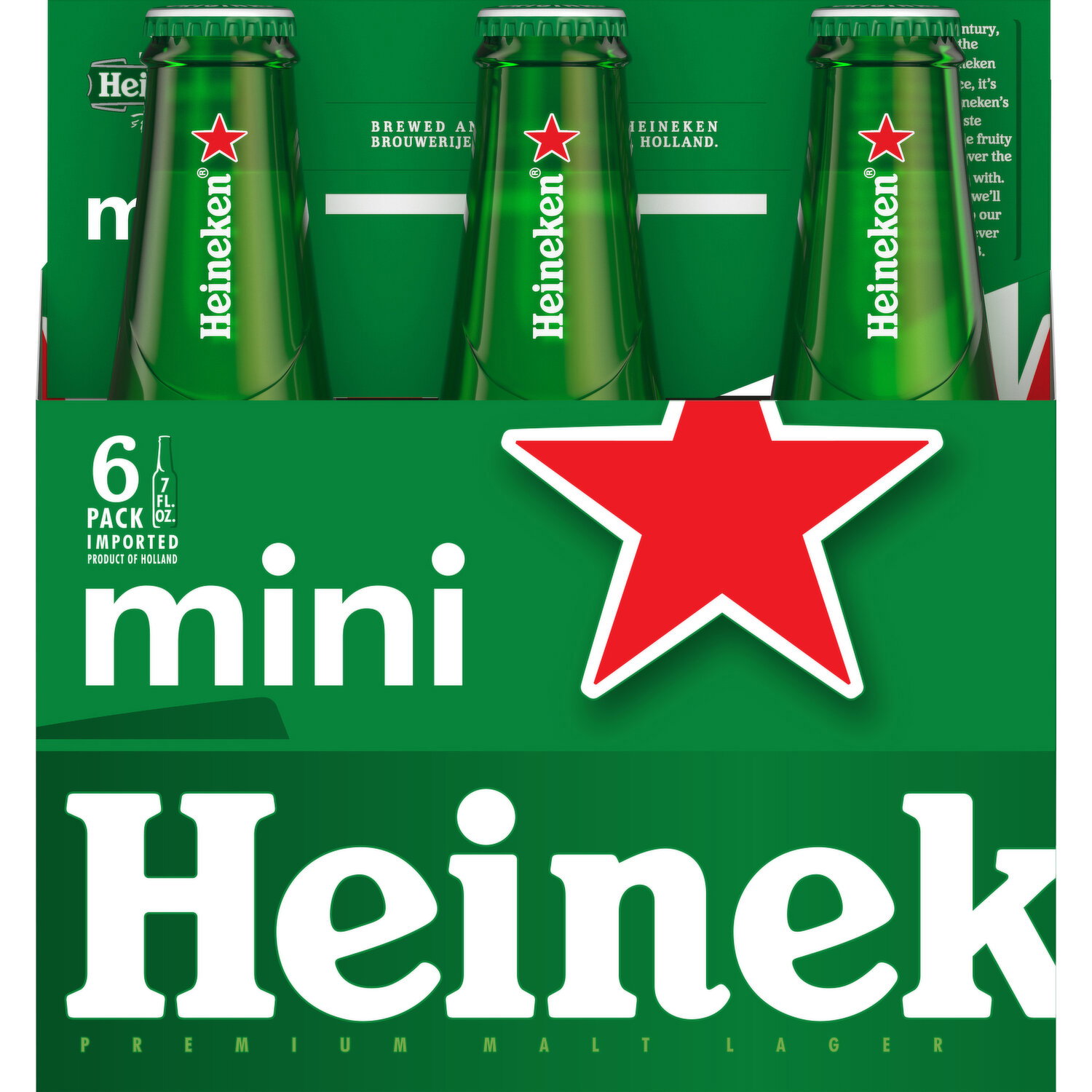 Heineken Beer, Mini, 6 Pack - 6 Each Image 1 of 3