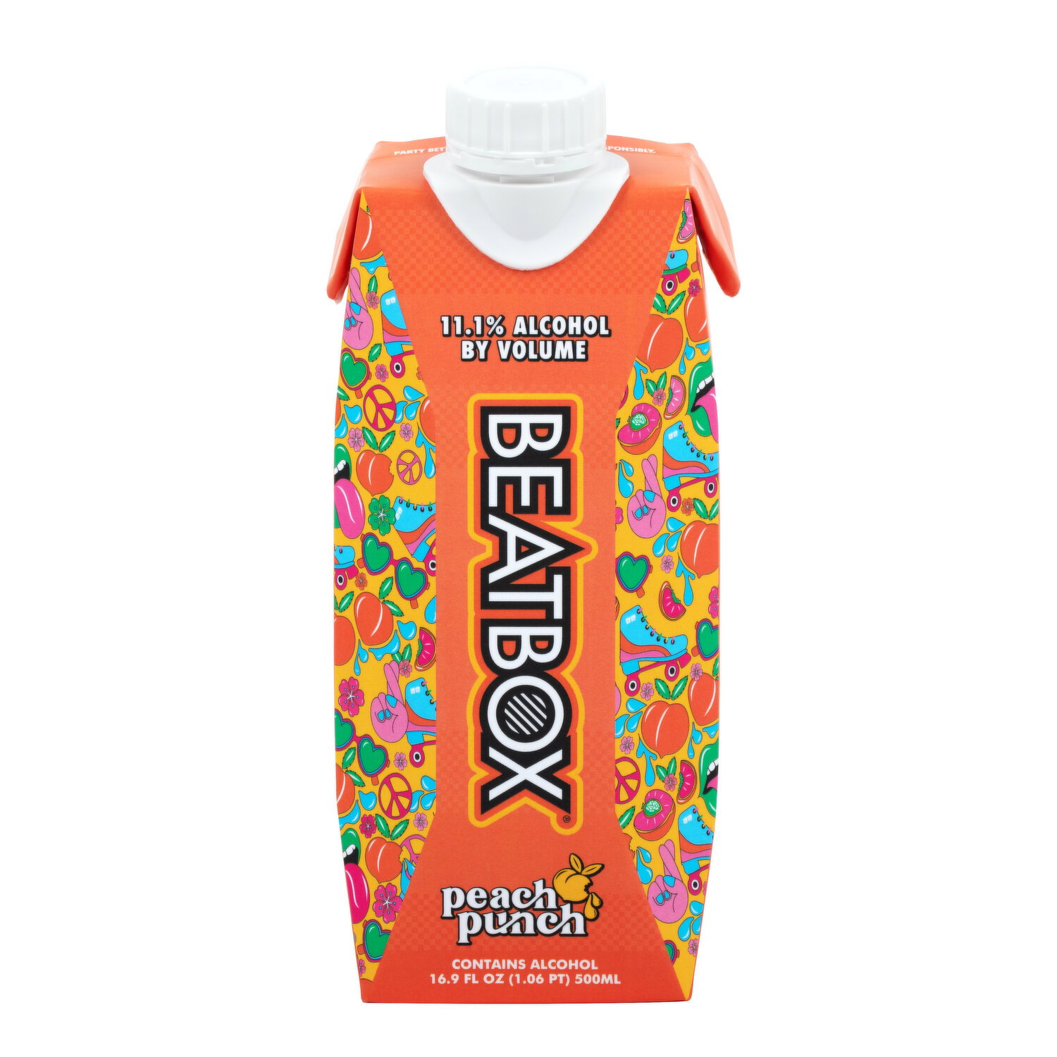 BeatBox Beverages BeatBox Peach Punch Party Punch, 11.1% ABV, 16.9 fl oz - 16.9 Fluid Ounce