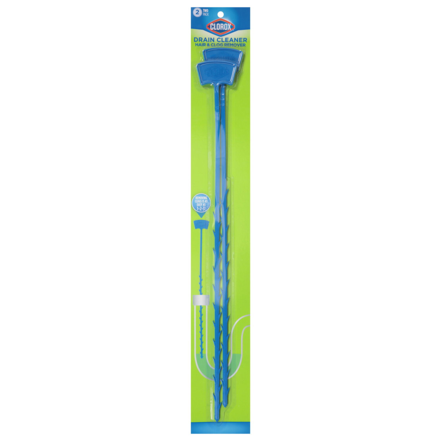 Clorox Drain Cleaner, Hair & Clog Remover - 2 Each
