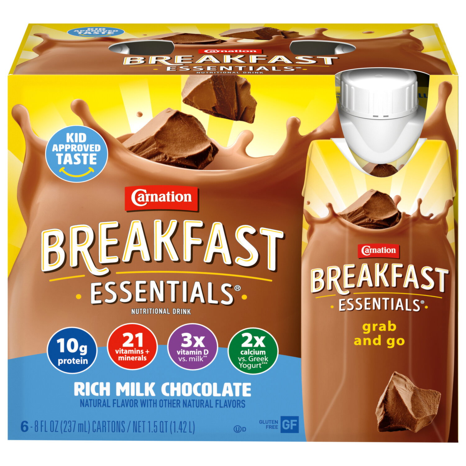 Carnation Nutritional Drink, Rich Milk Chocolate - 6 Each Image 1 of 3