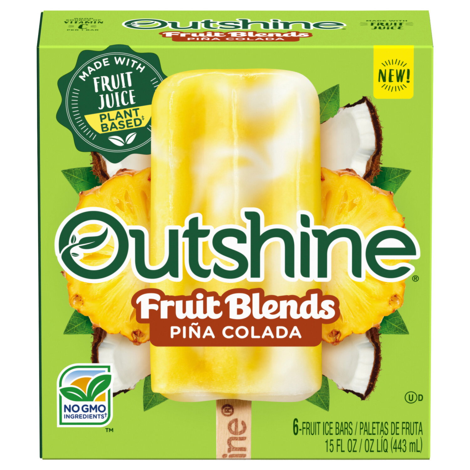 Outshine Fruit Ice Bars, Pina Colada - 6 Each - Brookshire's