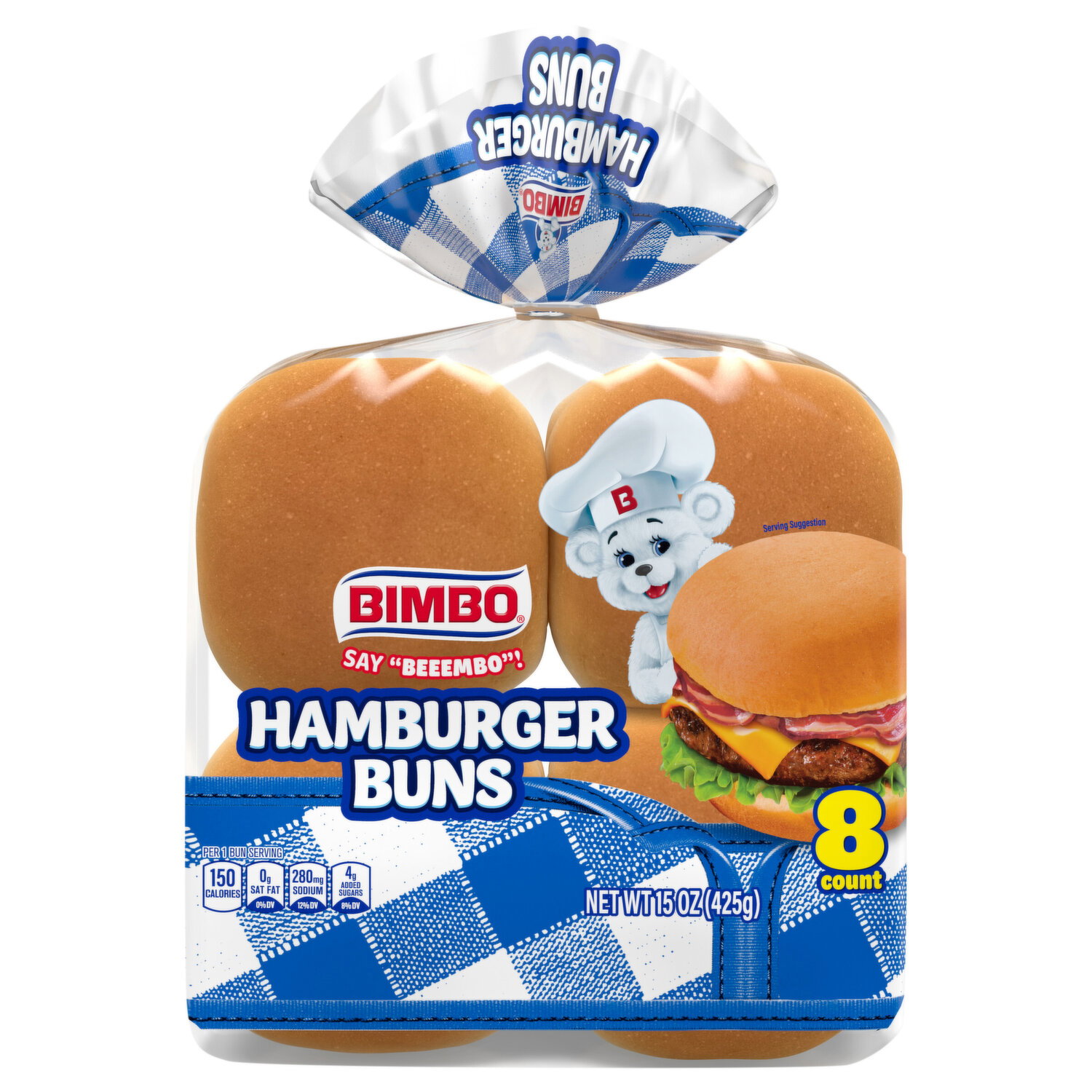 Bimbo Hamburger Buns - 8 Each - Super 1 Foods