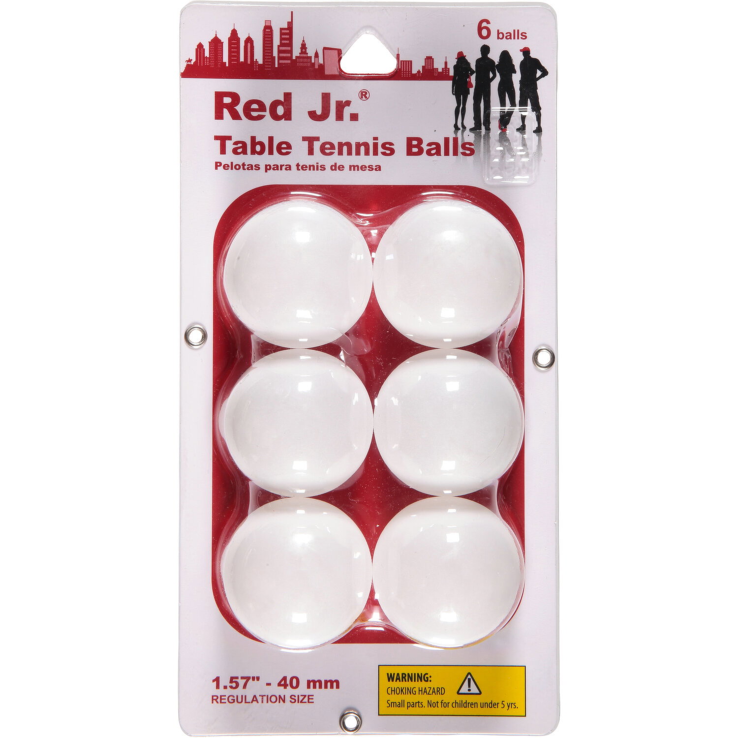 Red Jr Table Tennis Balls, 1.57 Inches - 6 Each