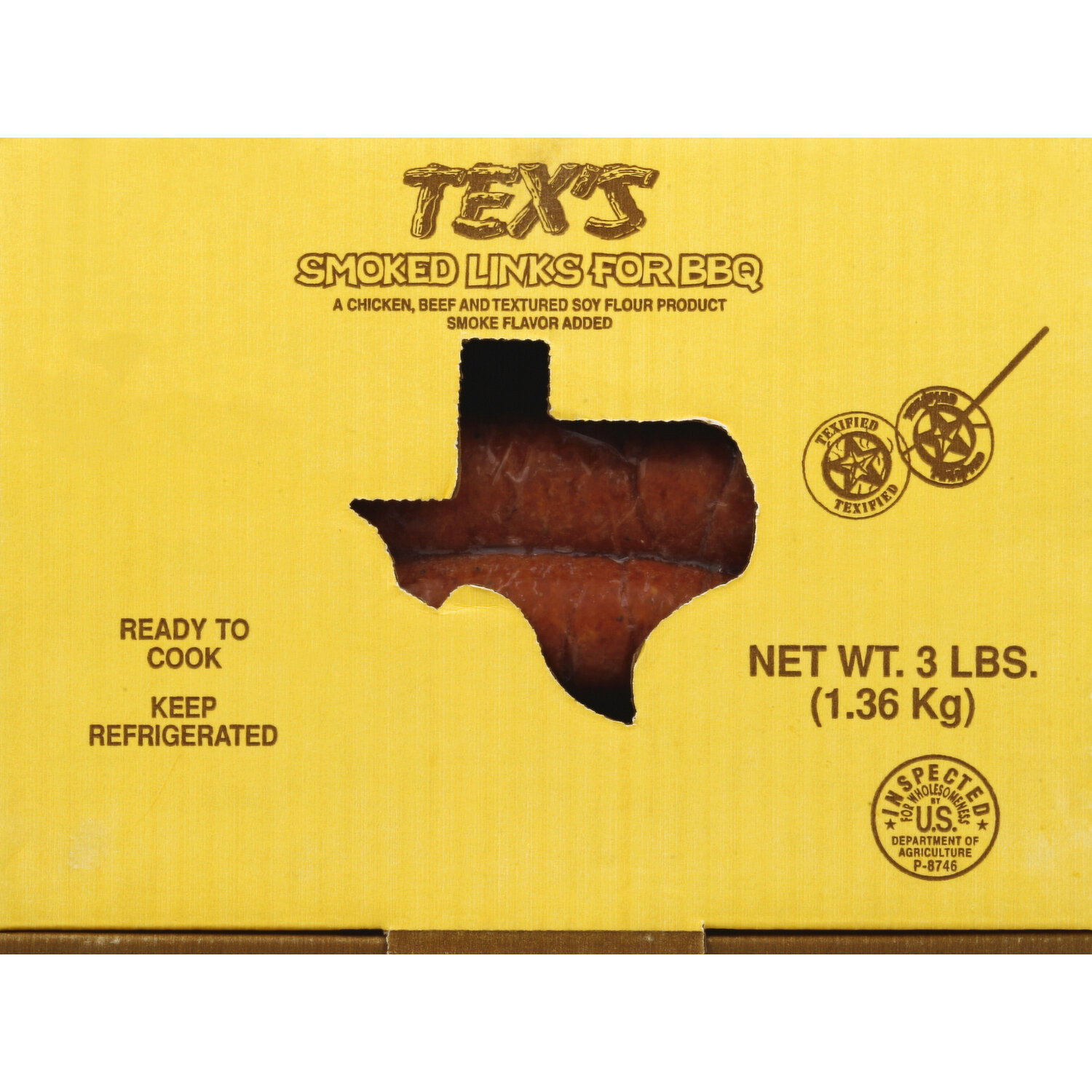 Texs Smoked Links, for BBQ - 3 Pound