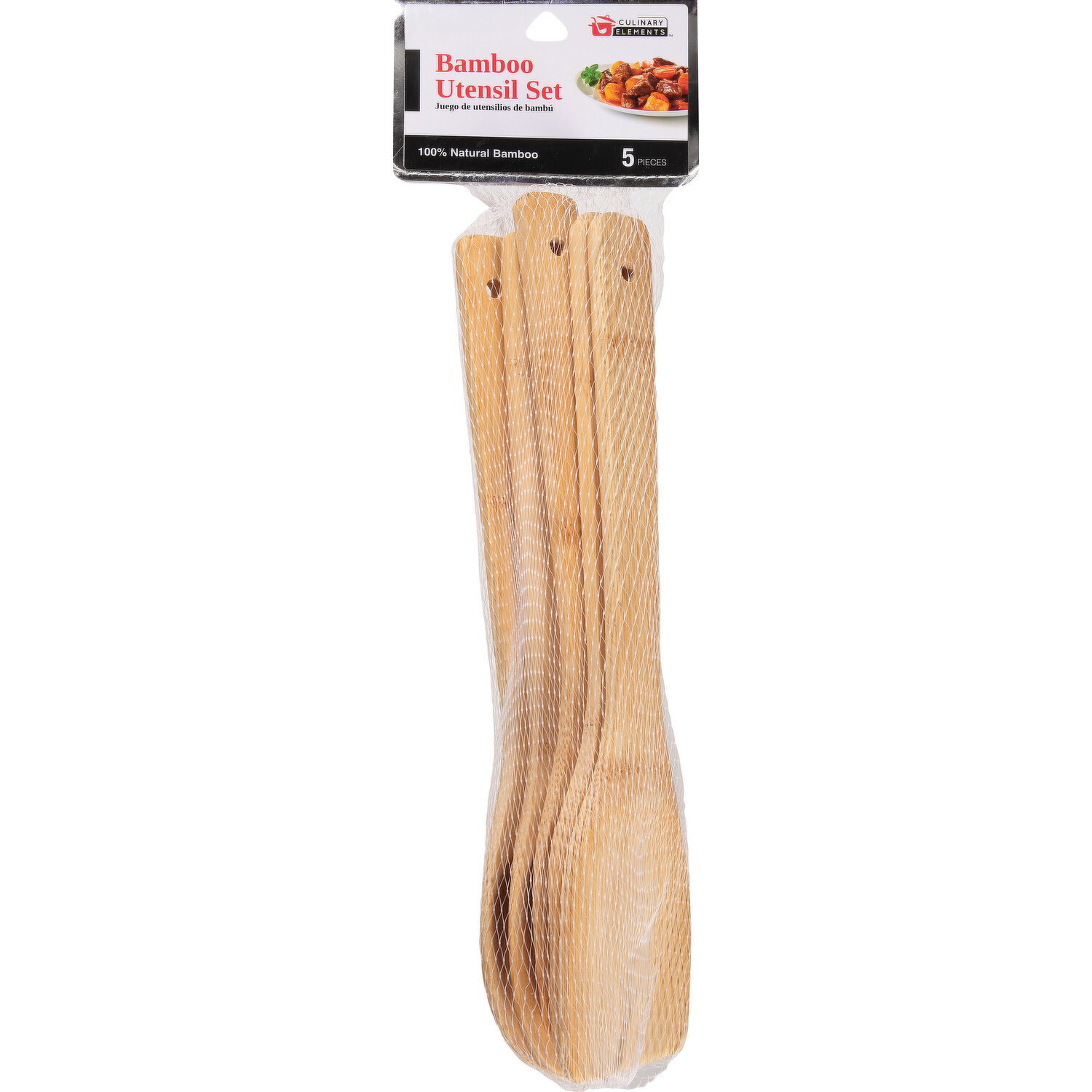 Culinary Elements Utensil Set, Bamboo - 1 Each