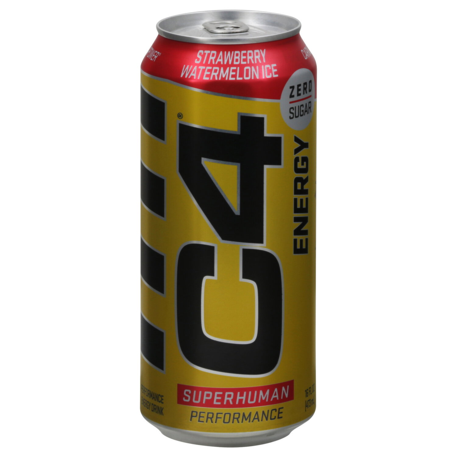 C4 Energy Drink, Performance, Zero Sugar, Strawberry Watermelon Ice - 16 Fluid Ounce Image 1 of 3