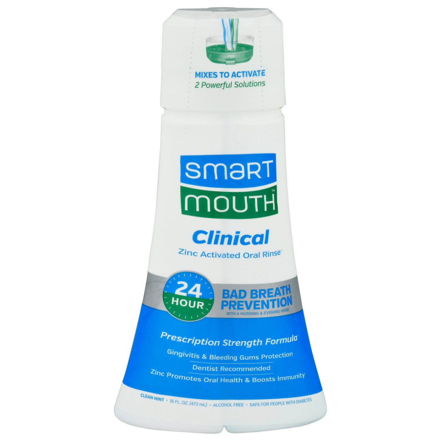 Smart Mouth Oral Rinse, Zinc Activated, Clinical, Clean Mint Image 1 of 2