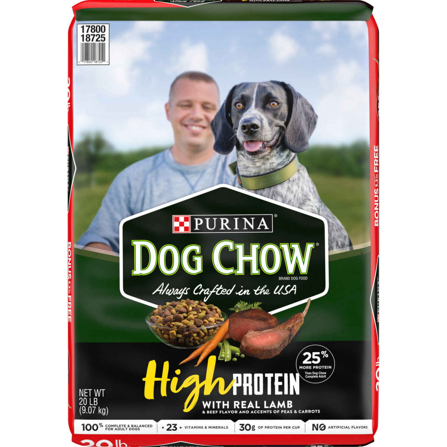 Dog Chow High Protein Dry Dog Food, High Protein Recipe With Real Lamb & Beef Flavor Image 1 of 2