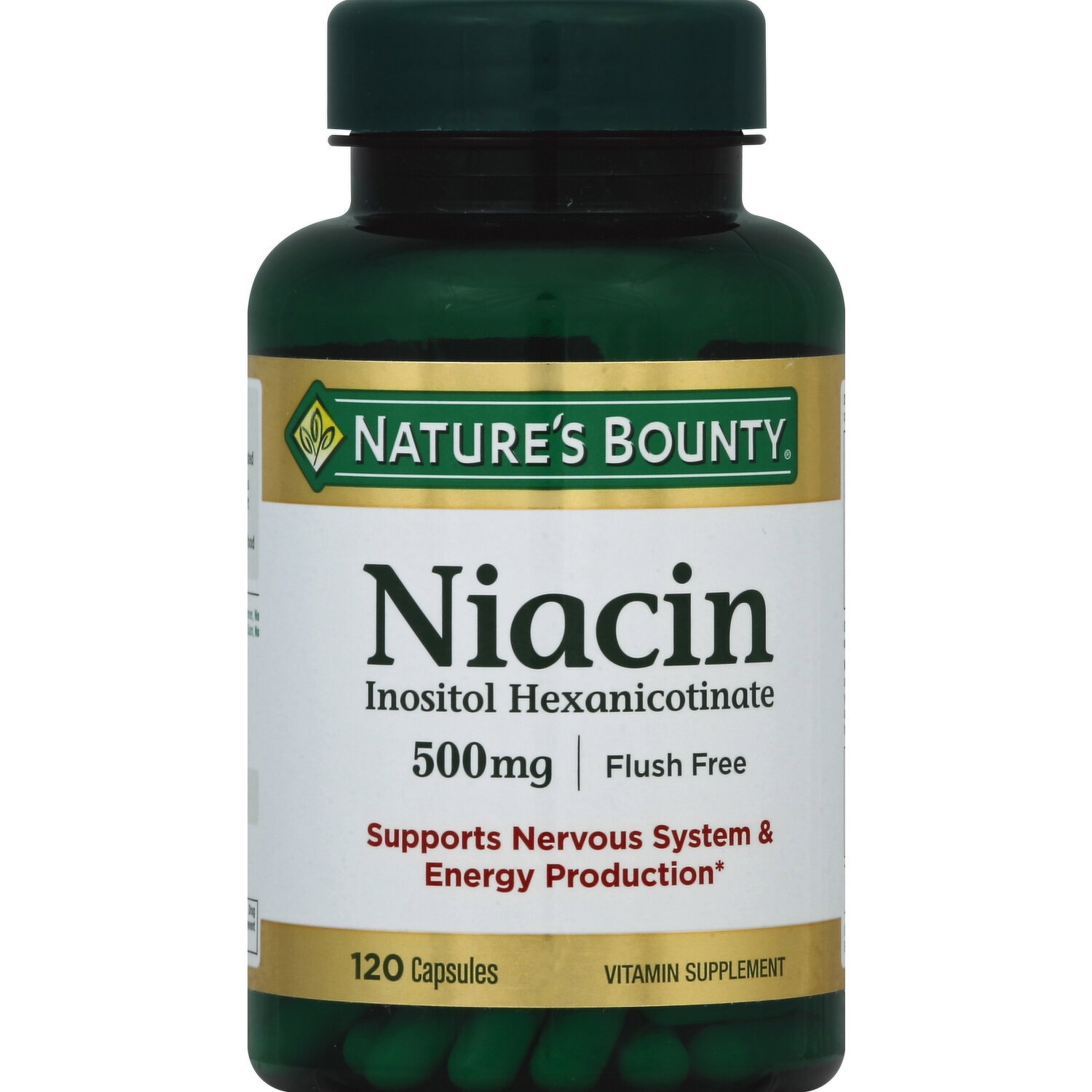 Nature's Bounty Niacin, Flush Free, 500 mg, Capsules - 120 Each