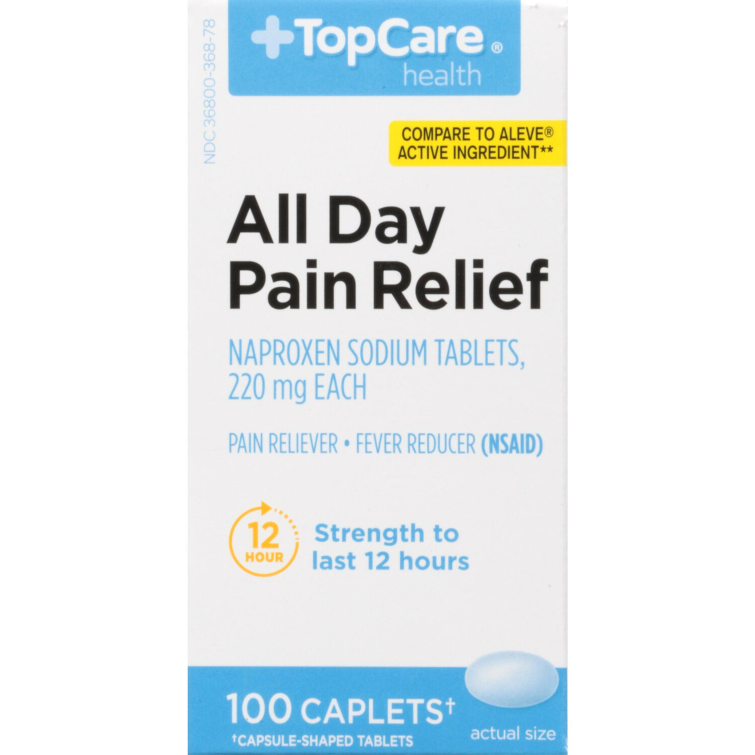 TopCare All Day Pain Relief, 220 mg, Caplets Image 1 of 2