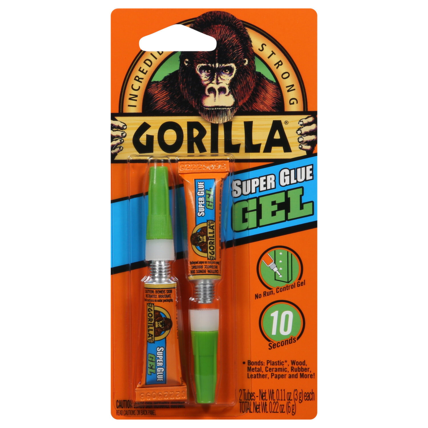 Gorilla Super Glue, Gel - 2 Each