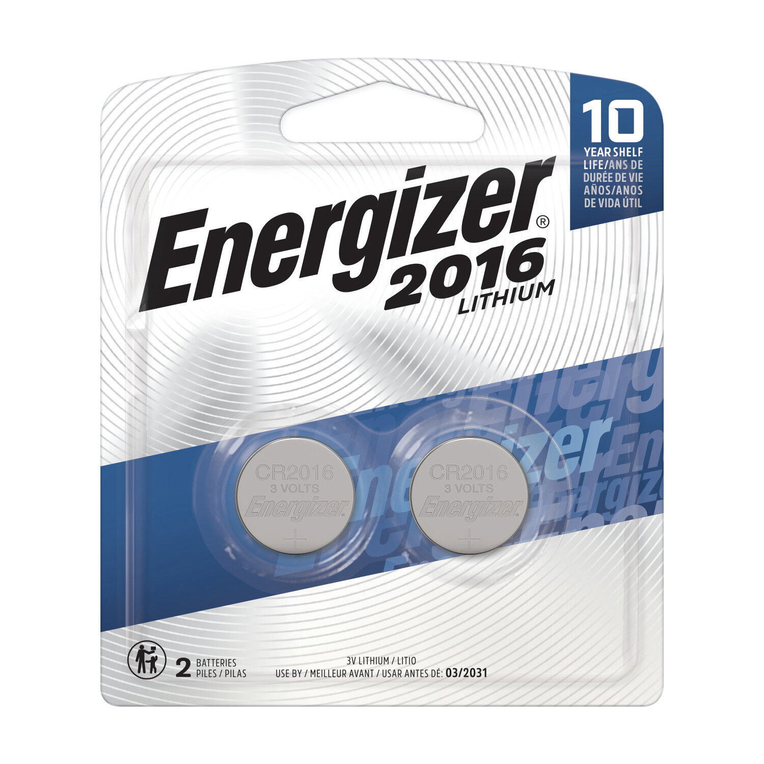 Energizer Batteries, Lithium, 2016 - 2 Each