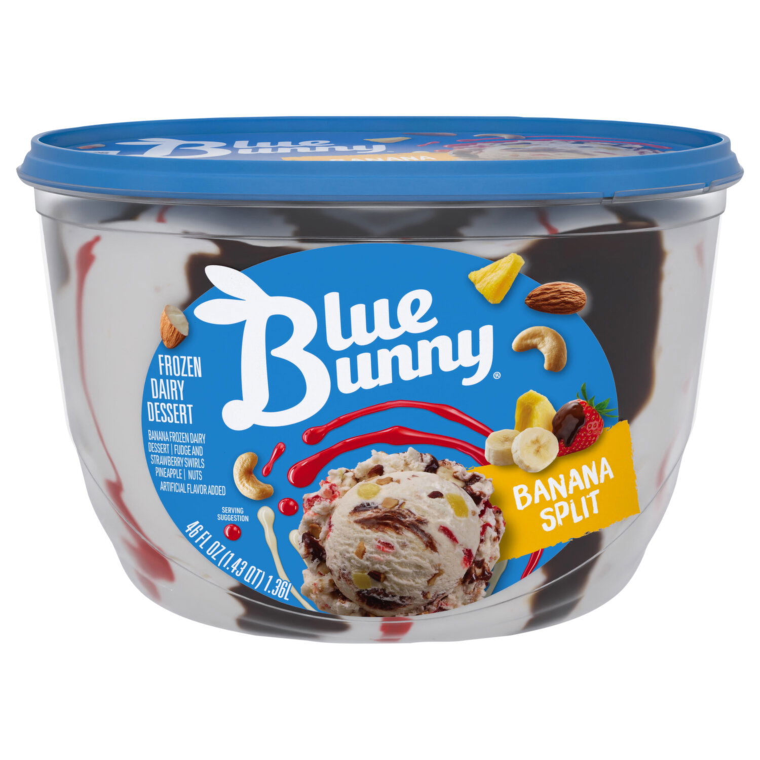 Blue Bunny Frozen Dairy Dessert, Banana Split   Brookshire's