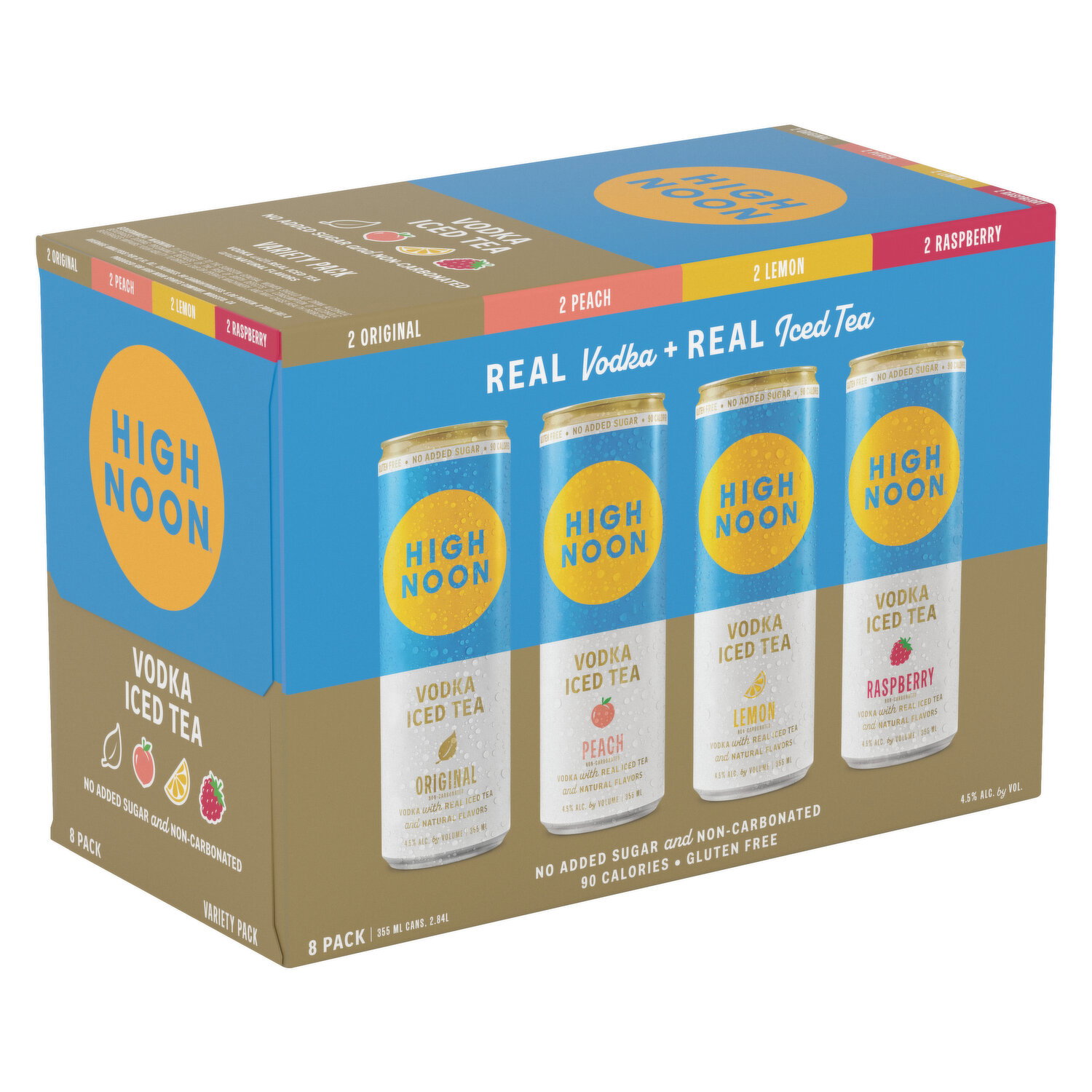 High Noon Vodka Hard Tea Variety Pack 8 Pack - 355 Milliliter
