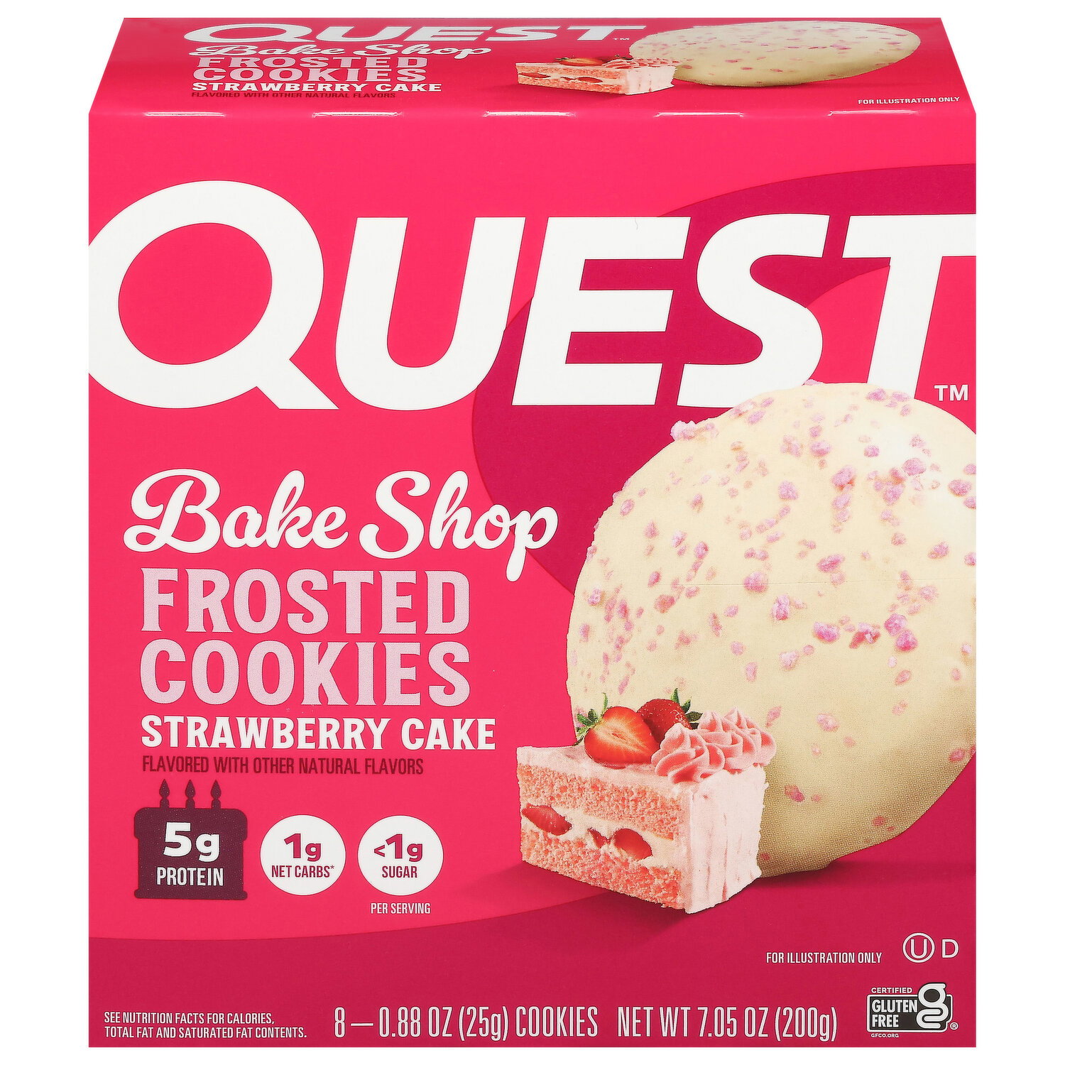 Quest Bake Shop Strawberry Cake Frosted Cookies - 8 Each - Super 1
