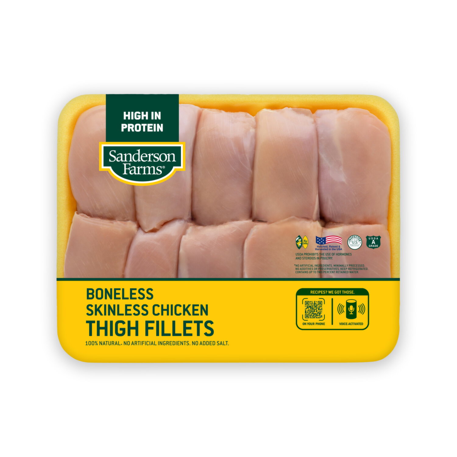 Sanderson Farms Boneless Skinless Chicken Thigh Fillets Image 1 of 3