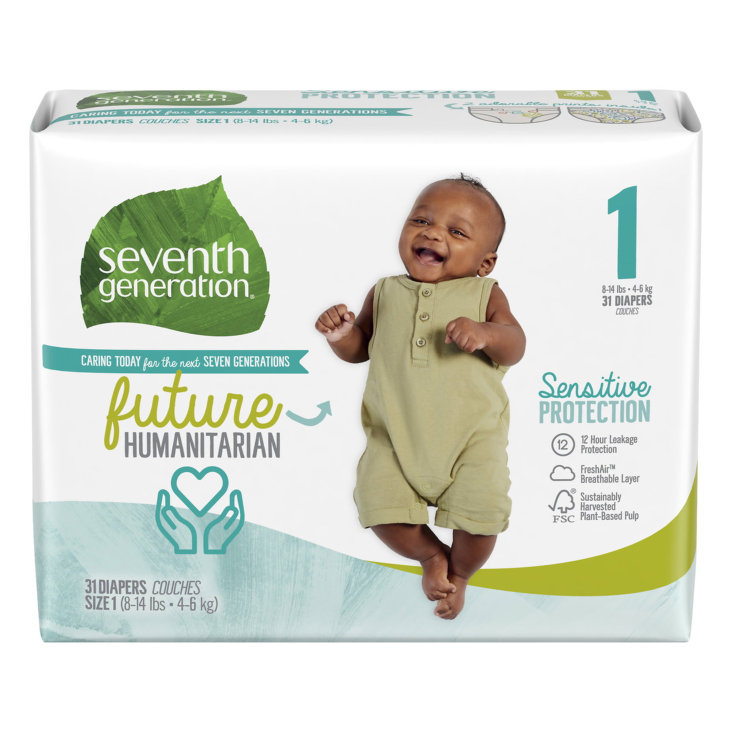 Seventh Generation Diapers, Size 1 (8-14 lbs) Image 1 of 2