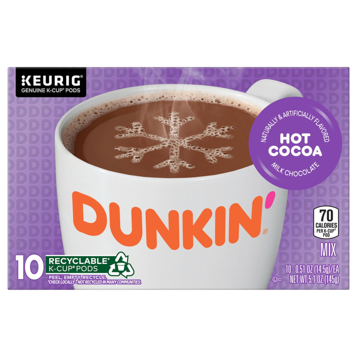 Dunkin Hot Cocoa Milk Chocolate K Cup Pods Super 1 Foods